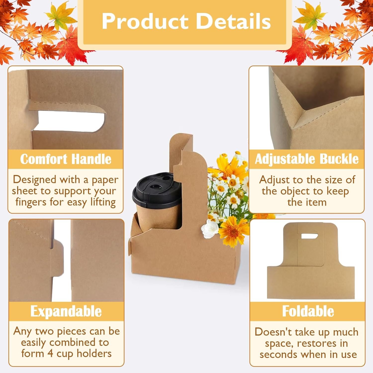 Grossiste Support à boissons 2 tasses avec poignée, 32 pièces en carton brun, porte-gobelets jetables pour café ou livraison de nourriture, Logo Personnalisé, Fabricant de contenants à emporter (Brun, 32 pièces) Grossiste Support à boissons 2 tasses avec poignée, 32 pièces en carton brun, porte-gobelets jetables pour café ou livraison de nourriture, Logo Personnalisé, Fabricant de contenants à emporter (Brun, 32 pièces)