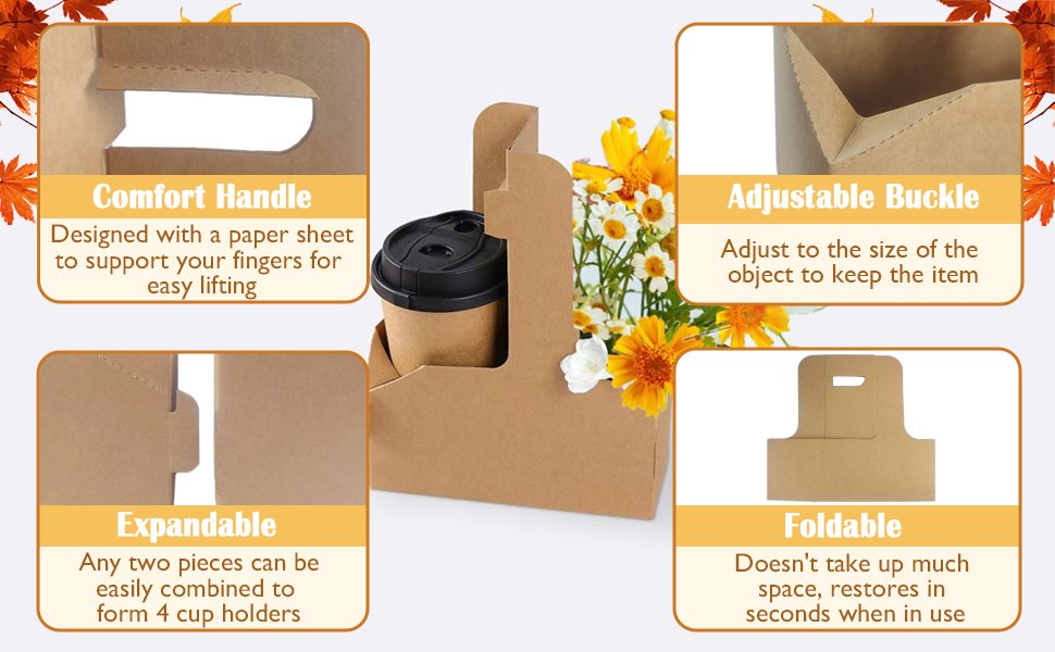 Grossiste Support à boissons 2 tasses avec poignée, 32 pièces en carton brun, porte-gobelets jetables pour café ou livraison de nourriture, Logo Personnalisé, Fabricant de contenants à emporter (Brun, 32 pièces) Grossiste Support à boissons 2 tasses avec poignée, 32 pièces en carton brun, porte-gobelets jetables pour café ou livraison de nourriture, Logo Personnalisé, Fabricant de contenants à emporter (Brun, 32 pièces)