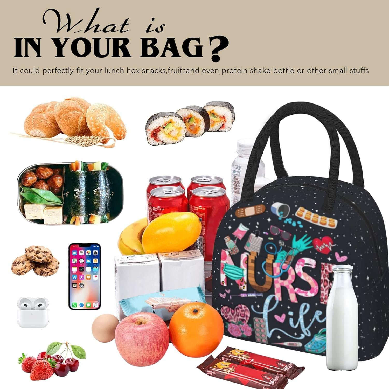 Sac Isotherme pour le Bureau et les Activités de Plein Air, Logo Personnalisé, Sac à Lunch pour Infirmières en Vrac, Idées de Cadeaux pour la Journée des Infirmiers, Sac de Voyage Réutilisable pour Hommes et Femmes