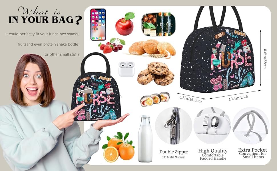 Sac Isotherme pour le Bureau et les Activités de Plein Air, Logo Personnalisé, Sac à Lunch pour Infirmières en Vrac, Idées de Cadeaux pour la Journée des Infirmiers, Sac de Voyage Réutilisable pour Hommes et Femmes