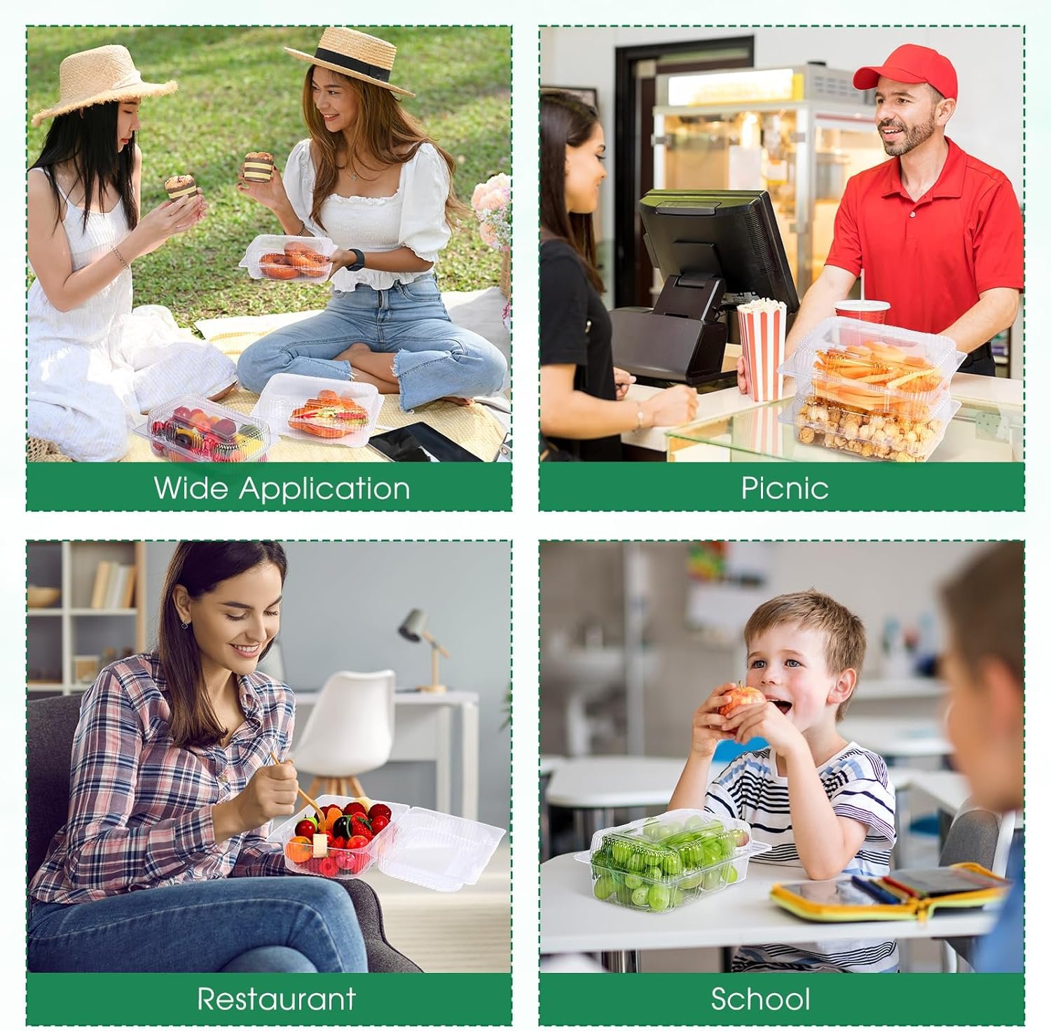 Containers alimentaires clairs à charnière 7,2 × 4,9 × 2,6 pouces en plastique. Grossiste, boîte à emporter à charnière, idéal pour les salades, hamburgers, fruits, desserts et sandwichs. Fabricant de boîtes à pâtisserie jetables en vrac. OEM bienvenue. Containers alimentaires clairs à charnière 7,2 × 4,9 × 2,6 pouces en plastique. Grossiste, boîte à emporter à charnière, idéal pour les salades, hamburgers, fruits, desserts et sandwichs. Fabricant de boîtes à pâtisserie jetables en vrac. OEM bienvenue.