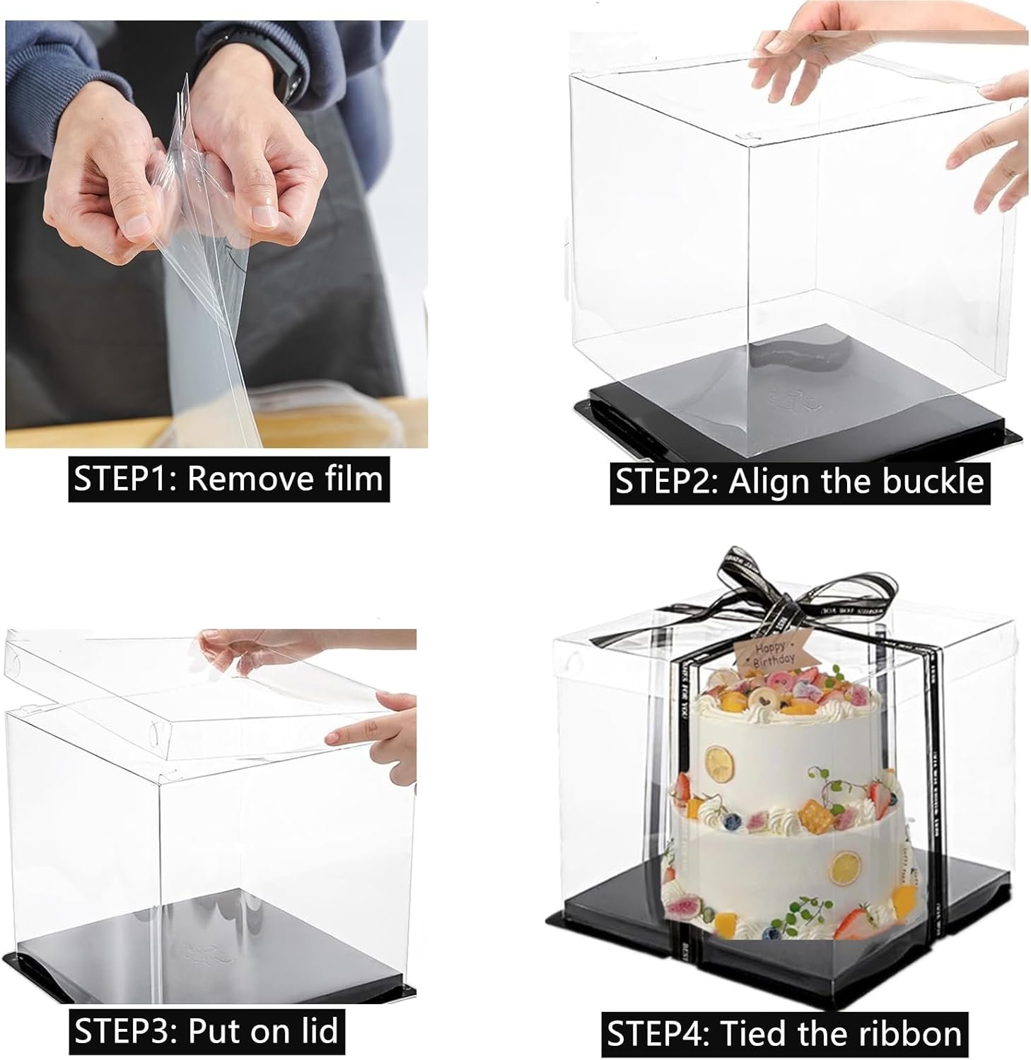 Grossiste 6 Pack de Boîtes à Gâteau Transparentes avec Ruban, Fabricant Porte-Gâteau Haut pour Gâteau à 2 Niveaux, 10x10x9 pouces Boîtes Cadeaux Transparentes avec Couvercle et Tableau Noir, Packaging de Mariage en Vente en Gros Grossiste 6 Pack de Boîtes à Gâteau Transparentes avec Ruban, Fabricant Porte-Gâteau Haut pour Gâteau à 2 Niveaux, 10x10x9 pouces Boîtes Cadeaux Transparentes avec Couvercle et Tableau Noir, Packaging de Mariage en Vente en Gros