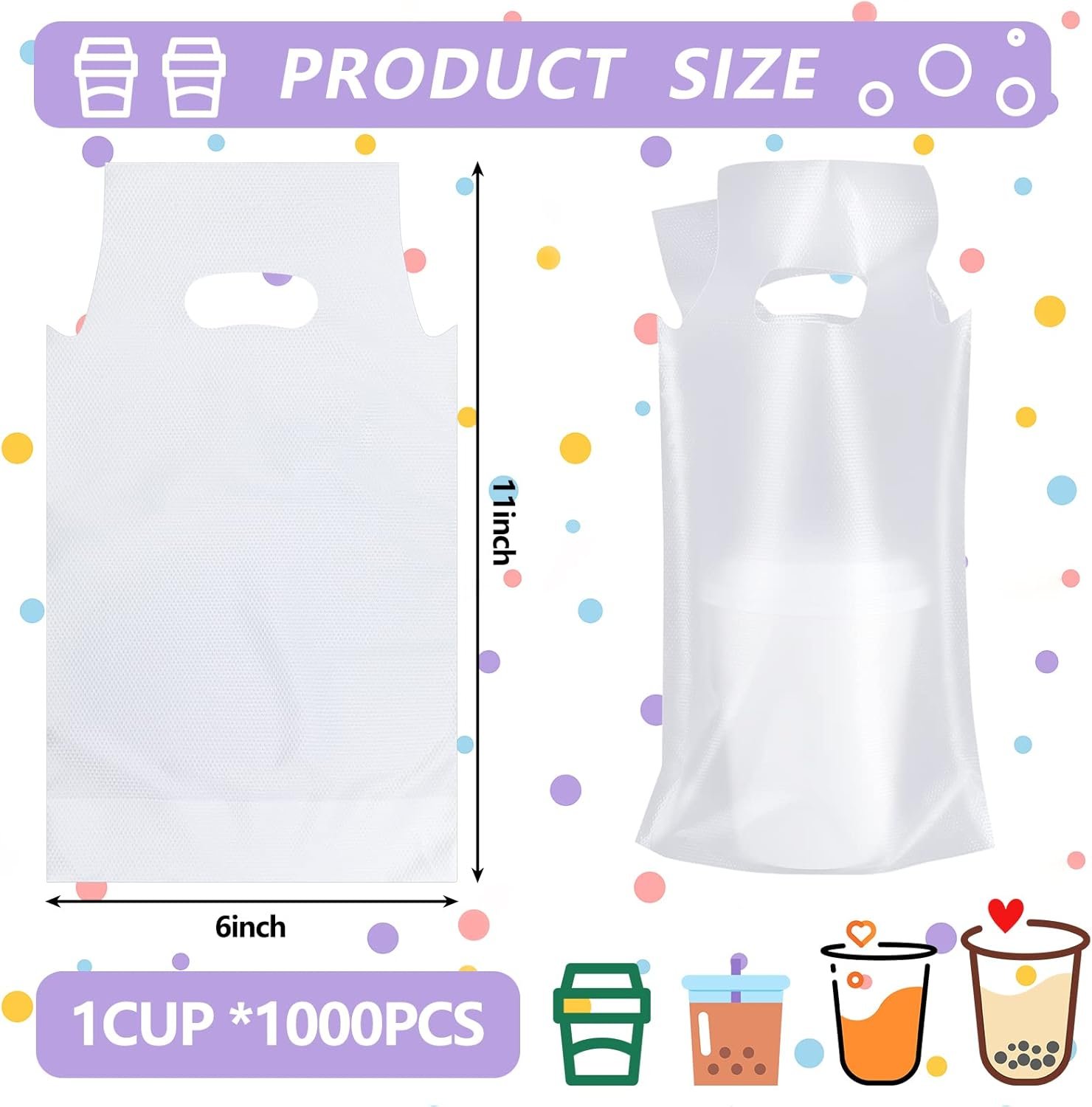 Grossiste sac à boisson pour livraison, logo personnalisé, support de tasse unique en plastique avec poignée, conteneur portable pour café, jus, 6 x 11 pouces, fabricant de solutions en vrac. Grossiste sac à boisson pour livraison, logo personnalisé, support de tasse unique en plastique avec poignée, conteneur portable pour café, jus, 6 x 11 pouces, fabricant de solutions en vrac.