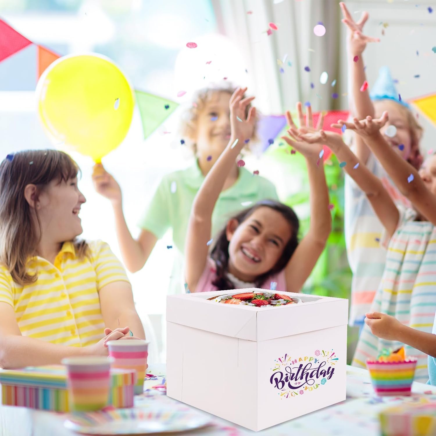 Grossiste des boîtes à gâteaux carrées 12 pièces, 10x10x8 pouces avec fenêtre, pour donuts, tartes, cookies, mariage et anniversaire, avec logo personnalisé, disponibles en vente en gros.