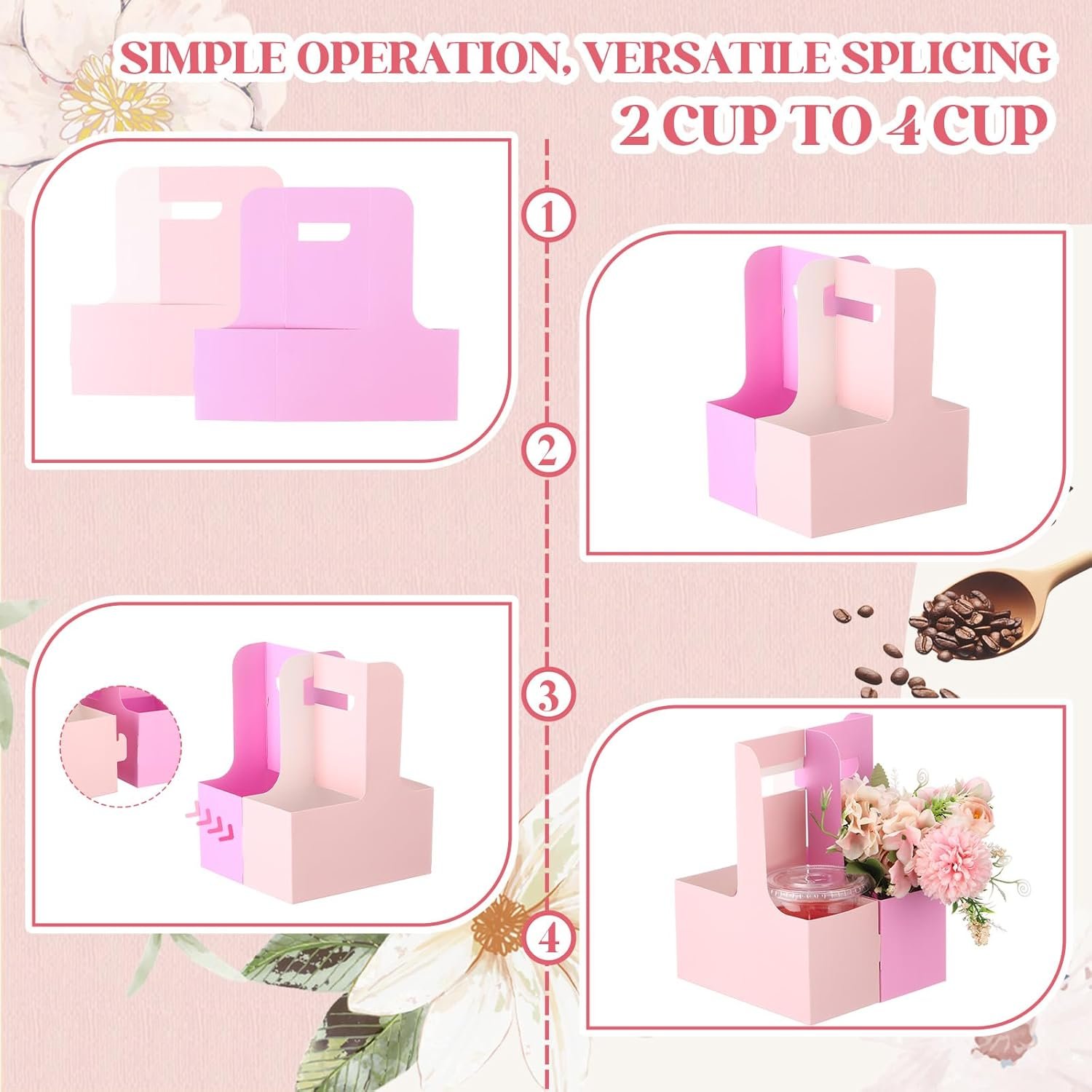 Grossiste 50 Pcs Porte-Gobelet avec Poignée 2 Tasses/4 Tasses pour Gobelets de 12-30 oz, Support de Boisson en Carton Jetable, Personnalisation de Logo pour Café et Bubble Tea, Fabricant de Fournisseur en Vente en Gros Grossiste 50 Pcs Porte-Gobelet avec Poignée 2 Tasses/4 Tasses pour Gobelets de 12-30 oz, Support de Boisson en Carton Jetable, Personnalisation de Logo pour Café et Bubble Tea, Fabricant de Fournisseur en Vente en Gros