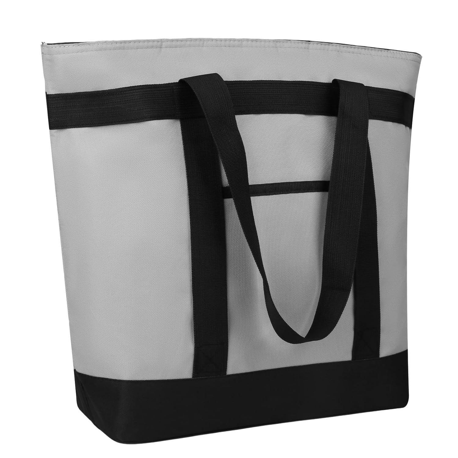 Tote Bag Isotherme Réutilisable pour le Shopping, pour Livraison de Nourriture, Bagage Frais, Grossiste en Vrac, Fabricant de Sacs Isothermes, Idéal pour Voyage, Plage, Pique-Nique, Personnalisé en Gris.