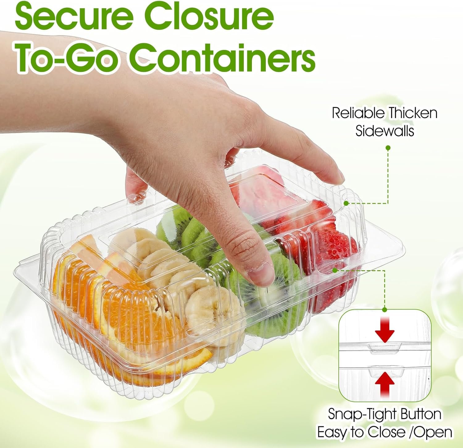 Grossiste conteneurs alimentaires en plastique transparent à charnière, 100 pièces, 7,28 x 4,72 x 2,56 pouces, boîte à emporter robuste pour dessert, sandwich, salade, cookies, logo personnalisé, fabricant.