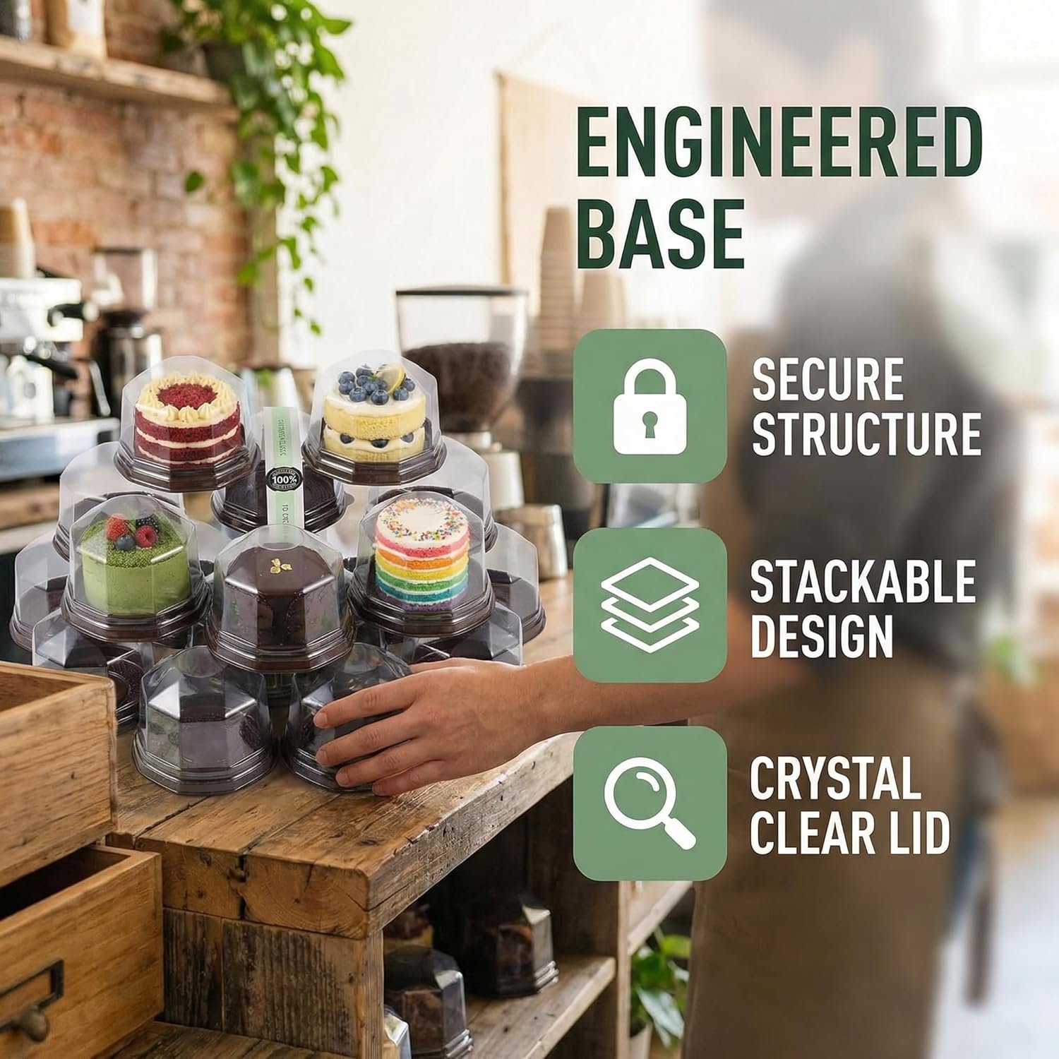 Grossiste en Vrac pour 50Pcs Boîtes à Gâteau Miniatures de 4 pouces avec Couvercles Transparents, Desserts à Emporter Jetables avec Autocollants Adhésifs pour Cookies, Cupcakes, Macarons et Chocolats. Fabricant de solutions personnalisées. OEM disponible. Grossiste en Vrac pour 50Pcs Boîtes à Gâteau Miniatures de 4 pouces avec Couvercles Transparents, Desserts à Emporter Jetables avec Autocollants Adhésifs pour Cookies, Cupcakes, Macarons et Chocolats. Fabricant de solutions personnalisées. OEM disponible.