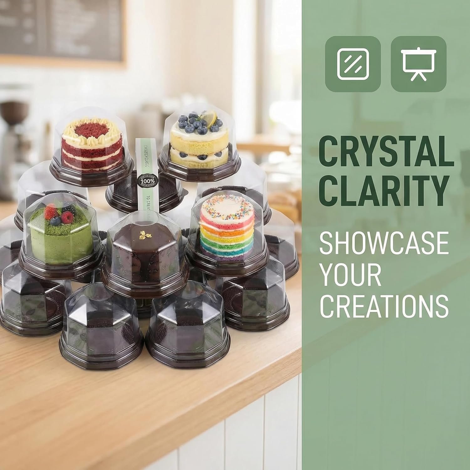 Grossiste en Vrac pour 50Pcs Boîtes à Gâteau Miniatures de 4 pouces avec Couvercles Transparents, Desserts à Emporter Jetables avec Autocollants Adhésifs pour Cookies, Cupcakes, Macarons et Chocolats. Fabricant de solutions personnalisées. OEM disponible. Grossiste en Vrac pour 50Pcs Boîtes à Gâteau Miniatures de 4 pouces avec Couvercles Transparents, Desserts à Emporter Jetables avec Autocollants Adhésifs pour Cookies, Cupcakes, Macarons et Chocolats. Fabricant de solutions personnalisées. OEM disponible.