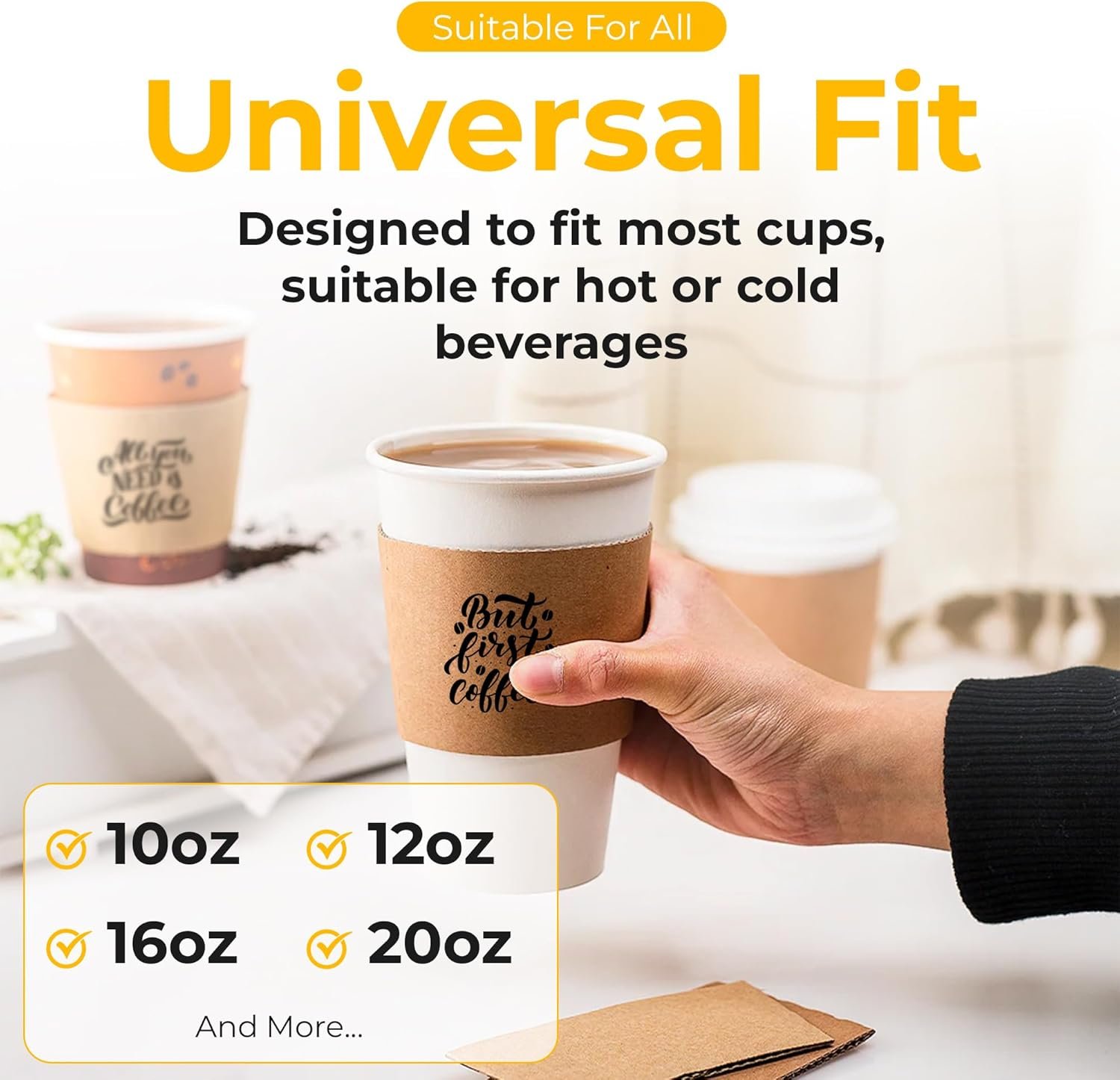 Grossiste de manchons à café isolants personnalisables de 25 pièces pour tasses de 10-20oz | Marque blanche, design en papier kraft éco-responsable, réutilisable et élégant, parfait pour les boissons chaudes et froides, cafés, fêtes et événements, Fabricant fiable. Grossiste de manchons à café isolants personnalisables de 25 pièces pour tasses de 10-20oz | Marque blanche, design en papier kraft éco-responsable, réutilisable et élégant, parfait pour les boissons chaudes et froides, cafés, fêtes et événements, Fabricant fiable.