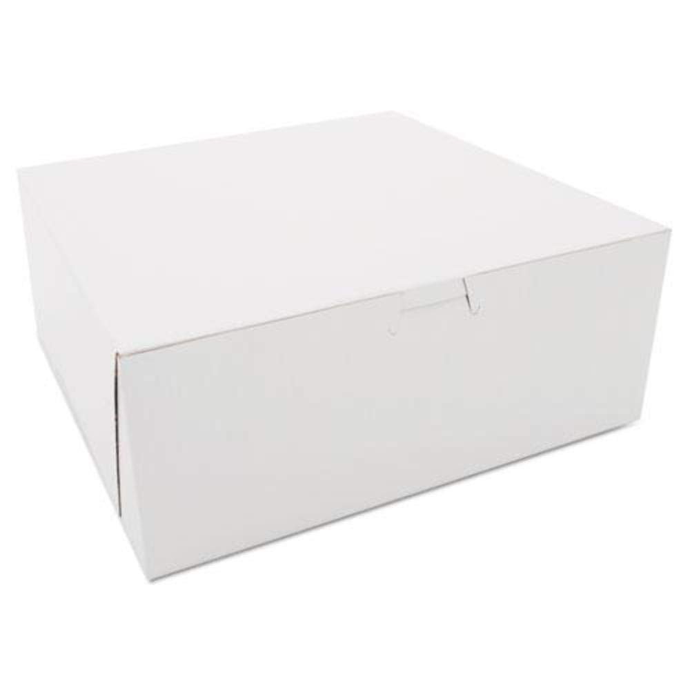 Grossiste boîte à pâtisserie en carton kraft premium blanche, 10" de longueur x 10" de largeur x 4" de hauteur, logo personnalisé, fabricant de solutions d'emballage, vente en gros, lot de 100.