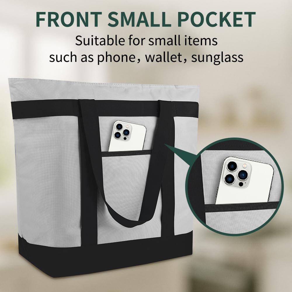 Grossiste de sacs isothermes réutilisables 2PK, grands sacs à zipper pour les courses, sacs thermiques étanches pour livraison de nourriture, plage, voyage et pique-nique, fournisseur OEM, vente en gros et pliables.