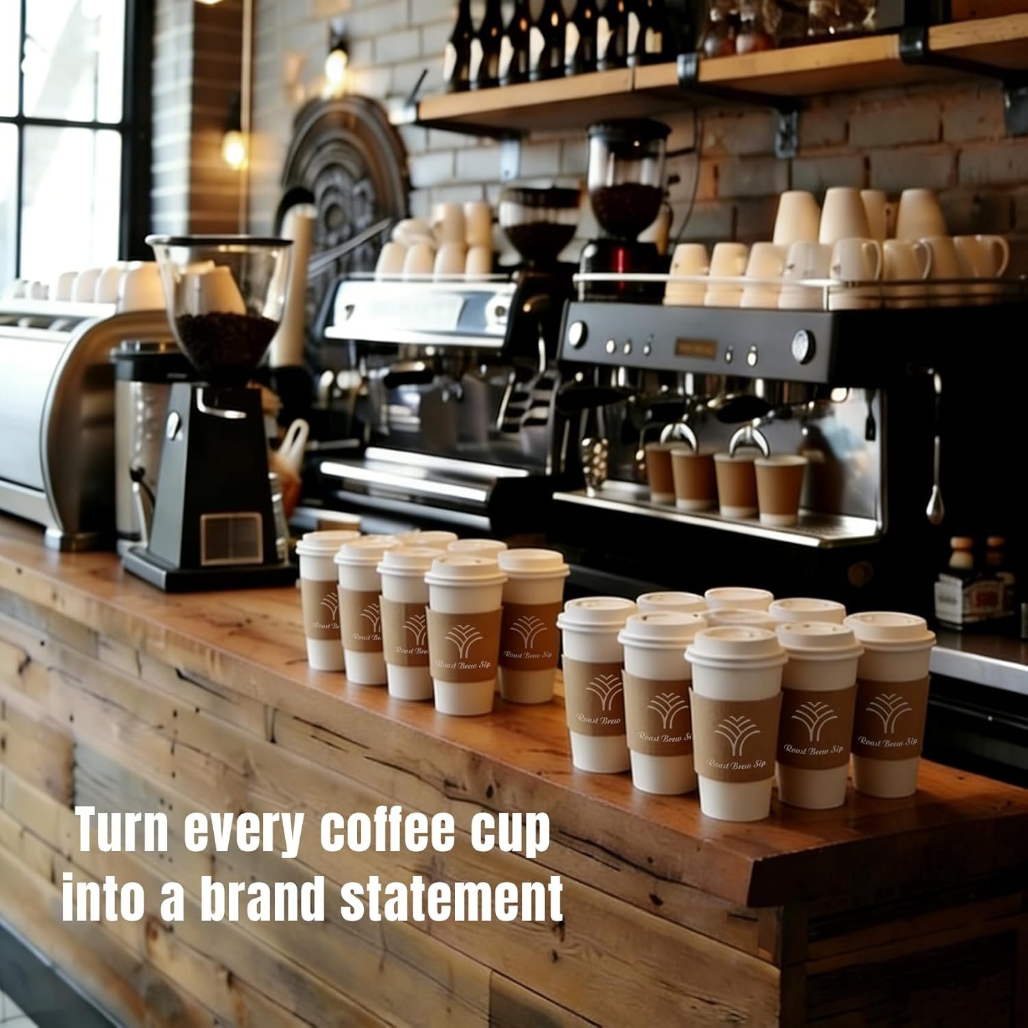 Grossiste de manchons à café personnalisés en vrac - Manchons jetables personnalisables de 10-20 oz avec logo/textes gravés au laser pour boissons chaudes et froides - Logo personnalisé pour cafés, mariages et événements (Style 2) Fabricant