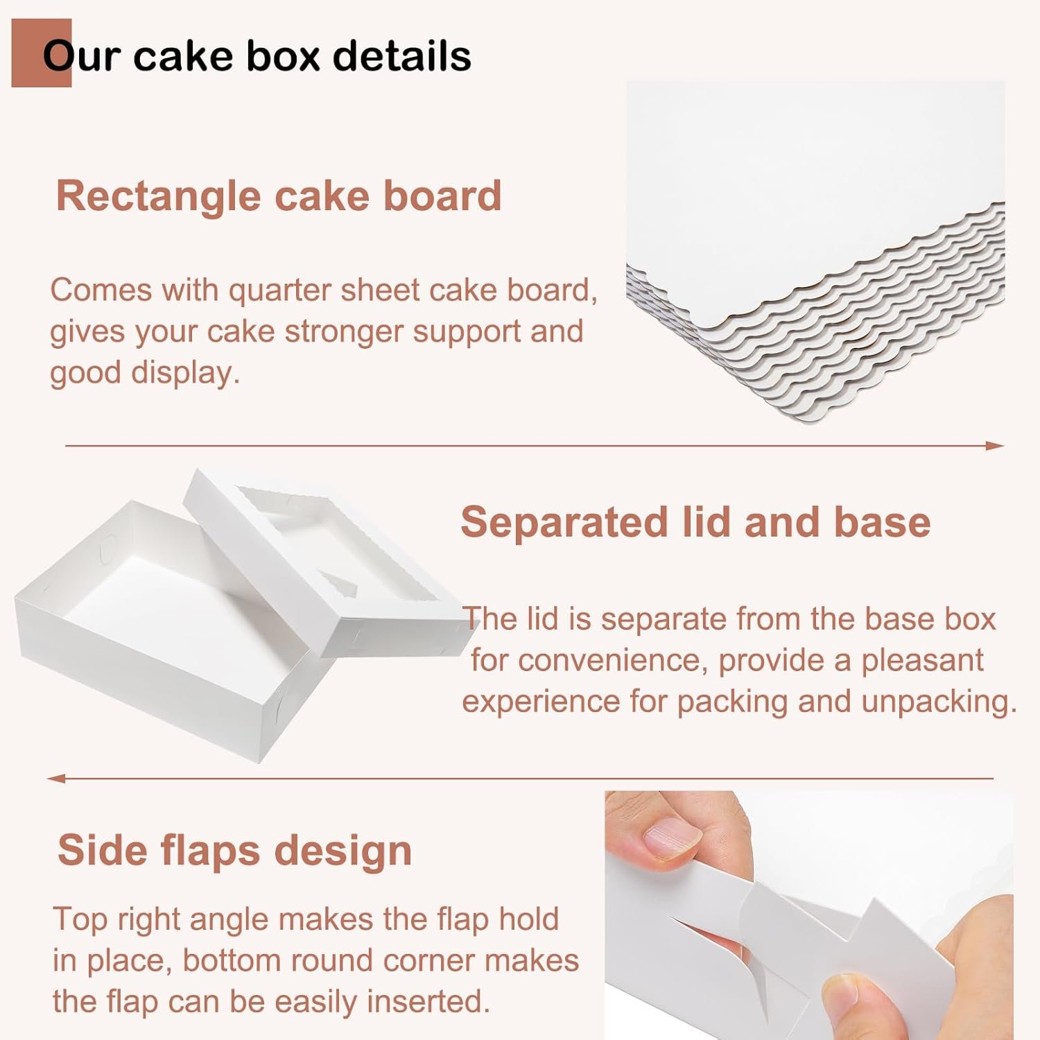 Boîtes à gâteaux rectangles 10 pcs 14x10x4 avec fenêtres pour la pâtisserie, cupcakes, donuts, biscuits et tartelettes - Marque blanche | Fabricant de boîtes de pâtisserie - Vente en gros avec 10 pcs planches à gâteaux Boîtes à gâteaux rectangles 10 pcs 14x10x4 avec fenêtres pour la pâtisserie, cupcakes, donuts, biscuits et tartelettes - Marque blanche | Fabricant de boîtes de pâtisserie - Vente en gros avec 10 pcs planches à gâteaux