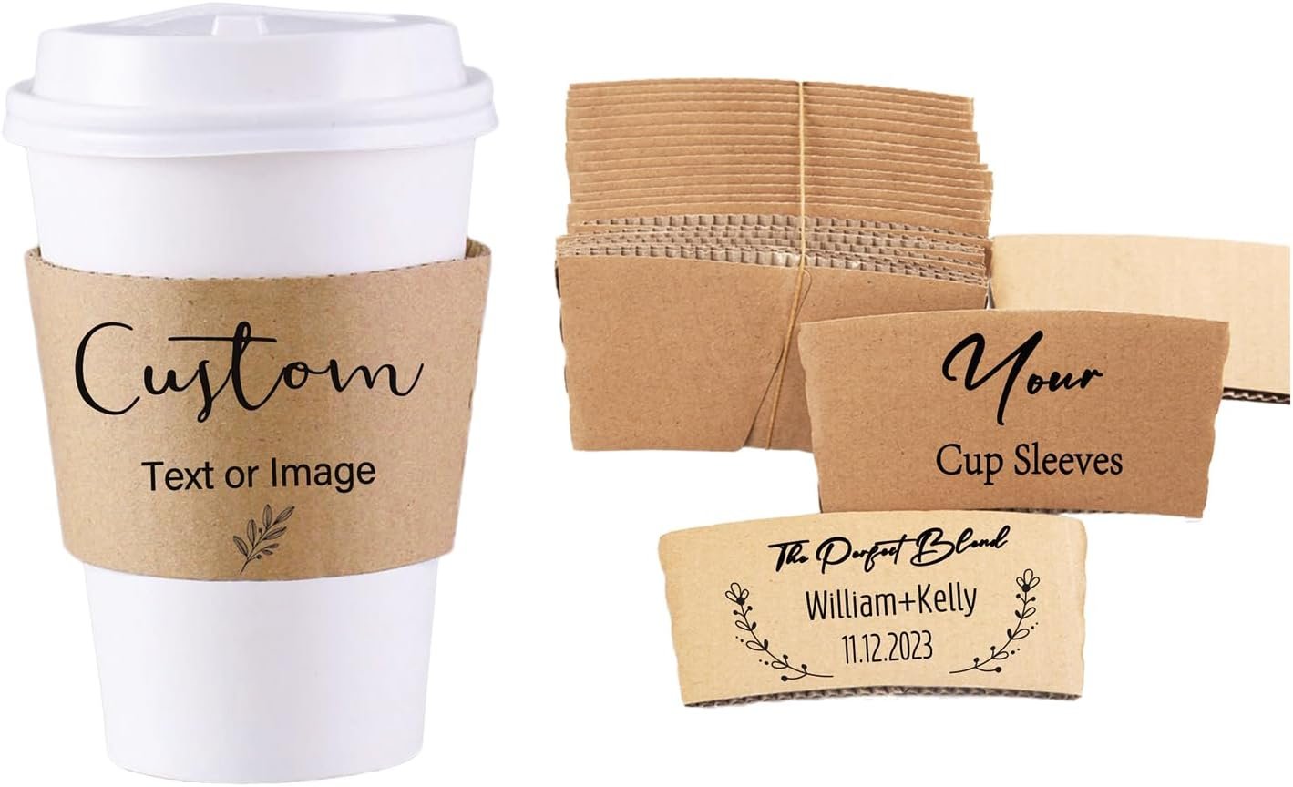 Grossiste en manches de café Kraft personnalisées, logos sur mesure pour entreprise, bureau, coffee shop, événements de mariage et voyages - Fabricant de solutions personnalisées.