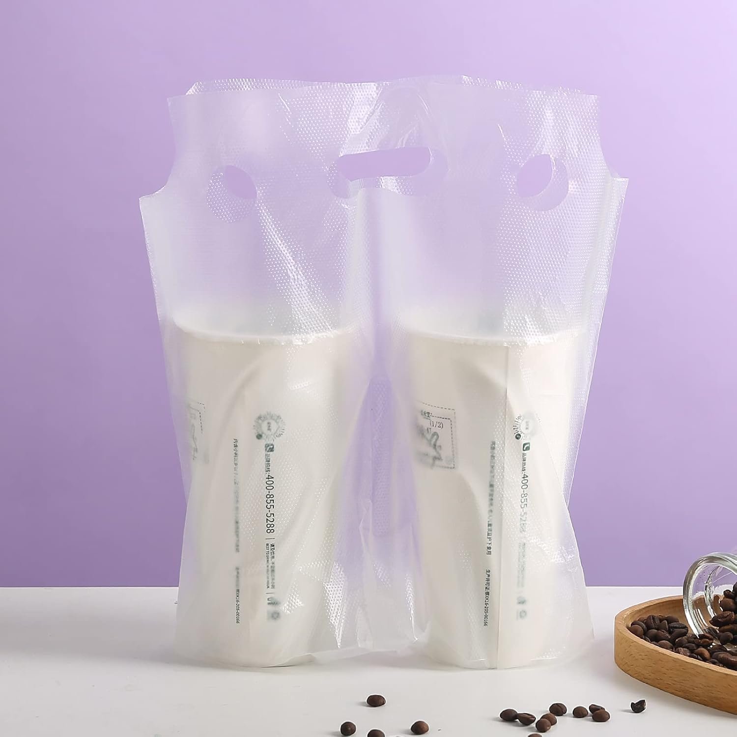 Grossiste en Vrac de sacs plastiques transparents pour boissons, porte-gobelets pour café et bar, Fournisseur idéal pour DIY avec Logo Personnalisé (26x30cm). Grossiste en Vrac de sacs plastiques transparents pour boissons, porte-gobelets pour café et bar, Fournisseur idéal pour DIY avec Logo Personnalisé (26x30cm).