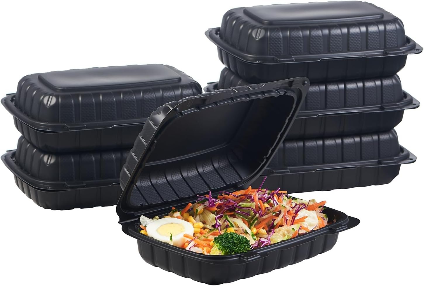 Grossiste conteneurs en plastique clamshell 9X6 1 compartiment, emballage de 50 unités, vente en gros, fabricants d’emballages jetables avec couvercle à clapet sécurisé. Logo Personnalisé disponible.