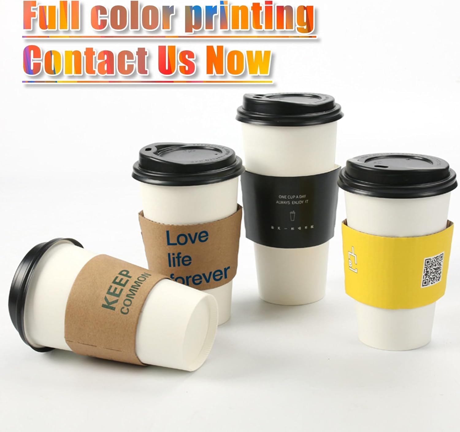 Pack de 20/50/100/200/300 Manchons à Café Imprimés Personnalisés, Fournisseur de Manchons en Kraft ou Blanc pour Tasses de 10/12/16/20 oz, OEM, Présent pour Mariage ou Baby Shower, Vente en Gros. Pack de 20/50/100/200/300 Manchons à Café Imprimés Personnalisés, Fournisseur de Manchons en Kraft ou Blanc pour Tasses de 10/12/16/20 oz, OEM, Présent pour Mariage ou Baby Shower, Vente en Gros.