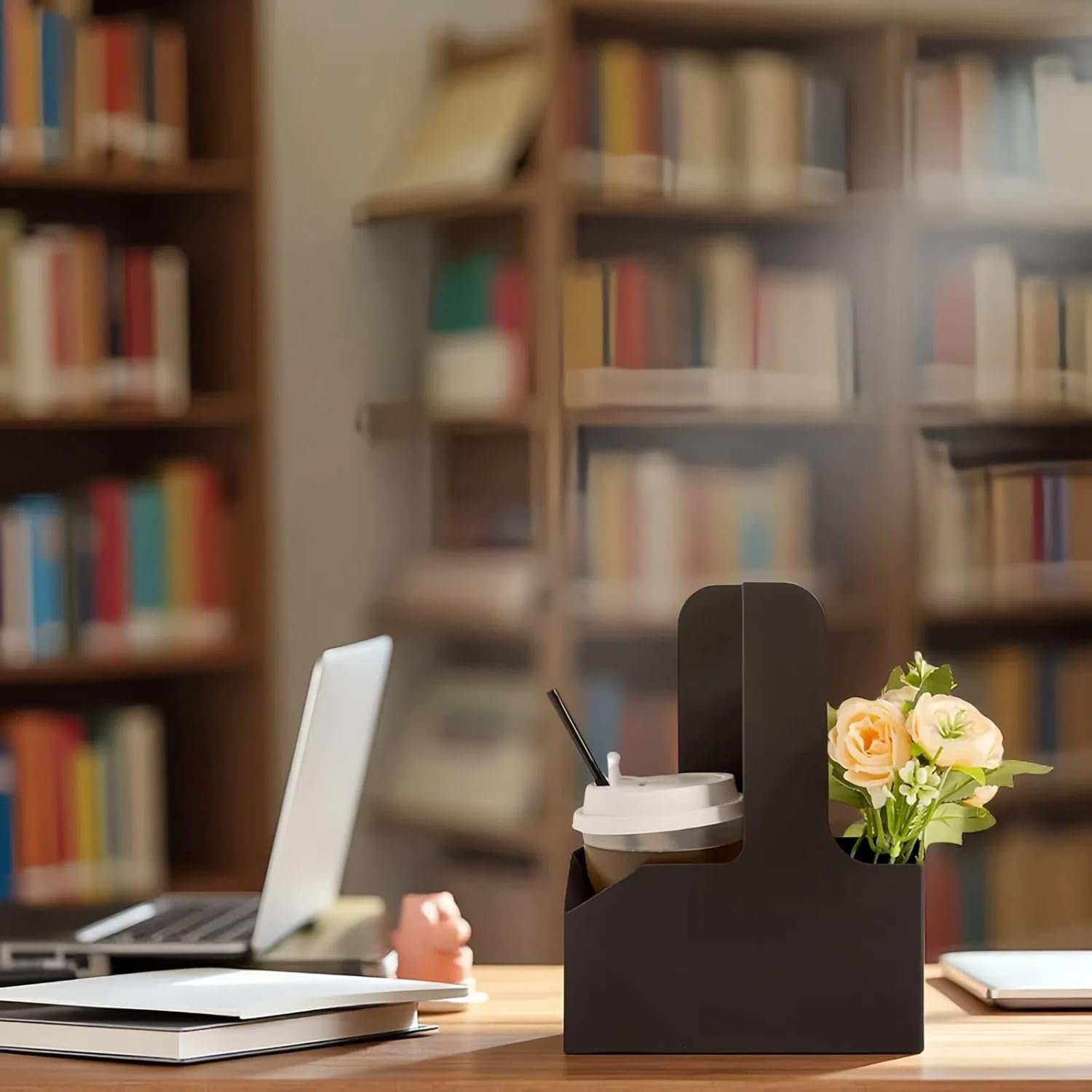 Grossiste support à boisson 6 pack 2/4 tasses avec poignée - Porte-gobelet en carton kraft robuste pour boissons chaudes/froides, livraison de nourriture, plats à emporter, soirées (noir, jetable, 6 unités) - Logo Personnalisé, Fabricant.