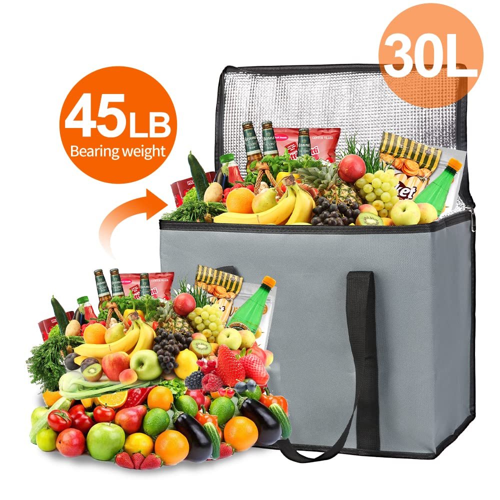 Grossiste sacs de courses isothermes réutilisables 2-pack, convenant aux aliments congelés extra larges, fournitures de magasin avec logo personnalisé, accessoires de refroidissement, sacs isolés, gris foncé. Grossiste sacs de courses isothermes réutilisables 2-pack, convenant aux aliments congelés extra larges, fournitures de magasin avec logo personnalisé, accessoires de refroidissement, sacs isolés, gris foncé.