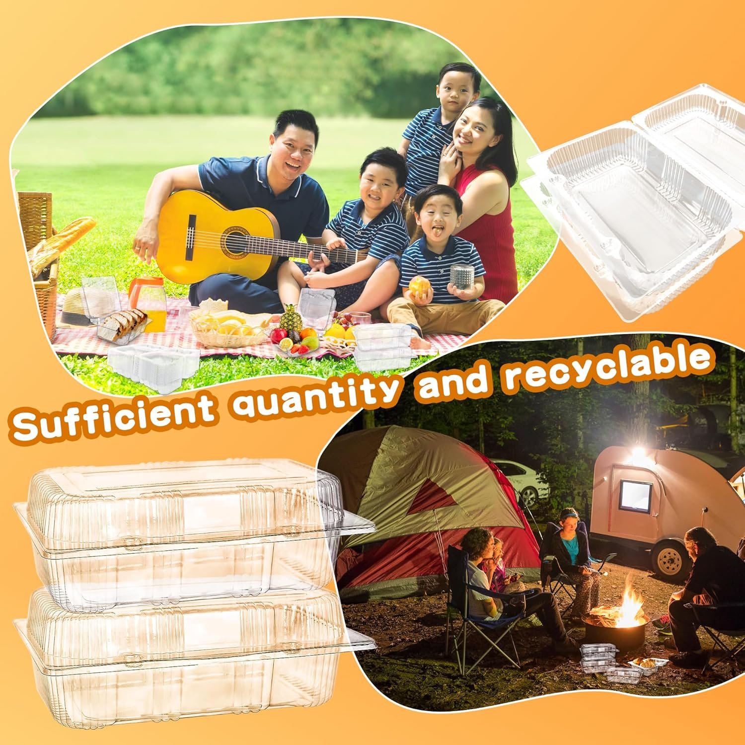 Grossiste Contenants Alimentaires Clairs en Plastique Hingeables 120 Pcs 7,2 x 4,9 x 2,5 Pouces Boîtes Transparentes à Emporter pour Gâteaux Pâtisseries Cookies Marque Blanche