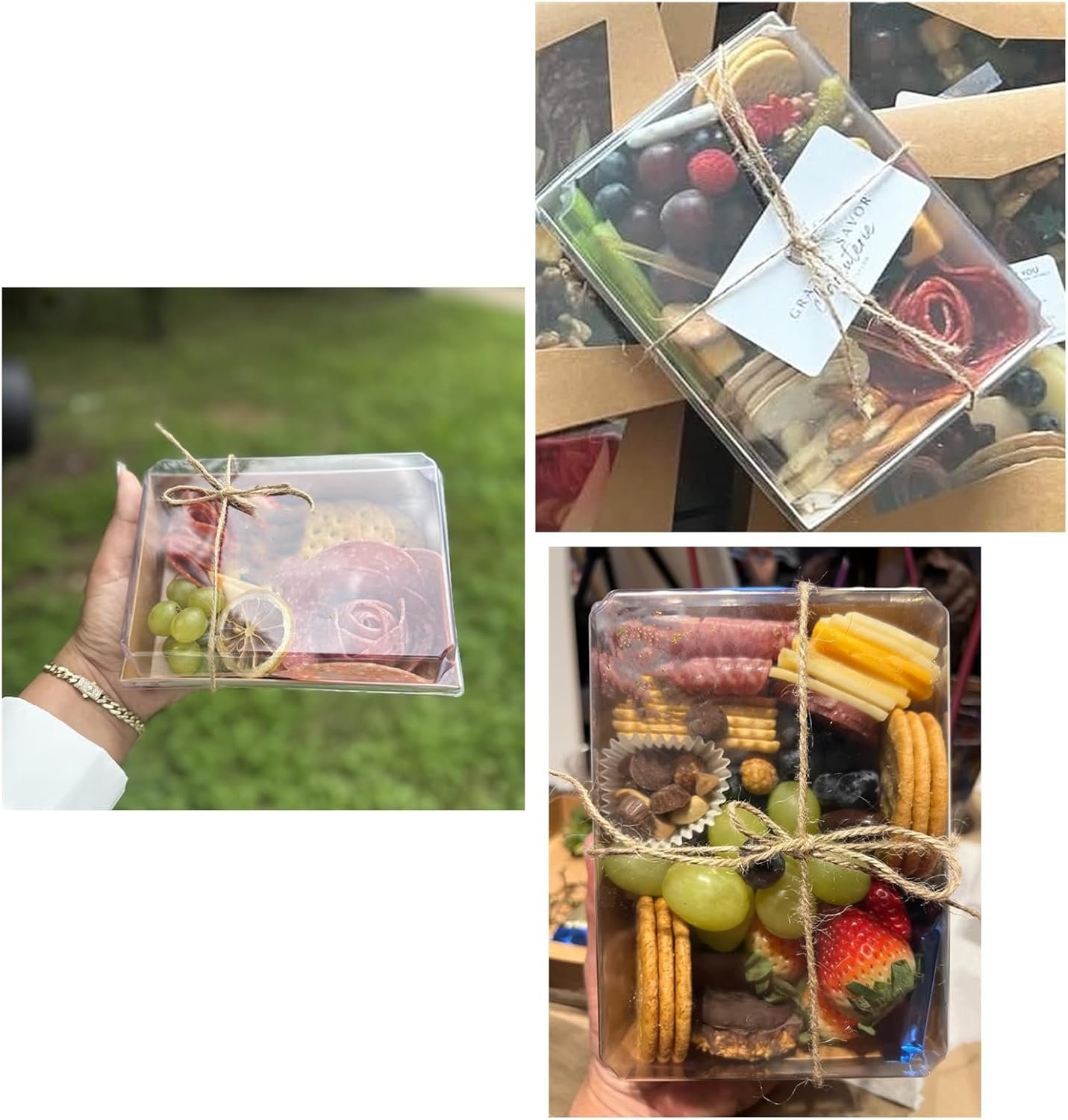 Grossiste en Vrac : Boîtes à Charcuterie en Papier 40 Pack avec Couvercles Clairs, 7 x 5 Pouces, Contenant à Emporter Jetable, Logo Personnalisé pour Gâteaux, Cupcakes, Sandwiches, Cookies, Bombes de Cacao, Salades, Fournisseur sûr.