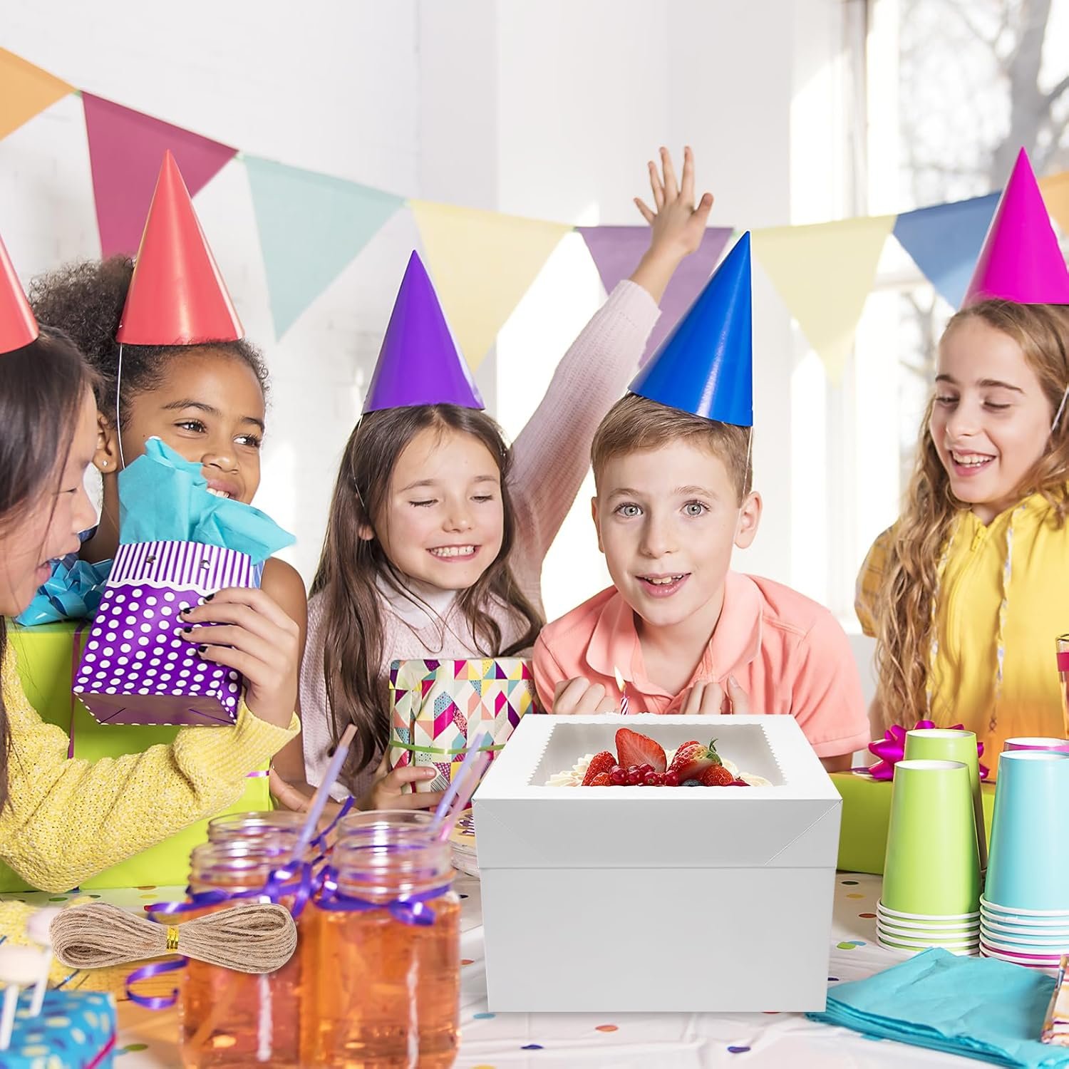 Grossiste 30 Boîtes à Gâteau en Carton 12x12x8 Pouces avec Fenêtre, Fournisseur de Boîtes à Gâteau pour Anniversaire, Mariage et Desserts Élevés, Logo Personnalisé Disponible en Vente en Gros