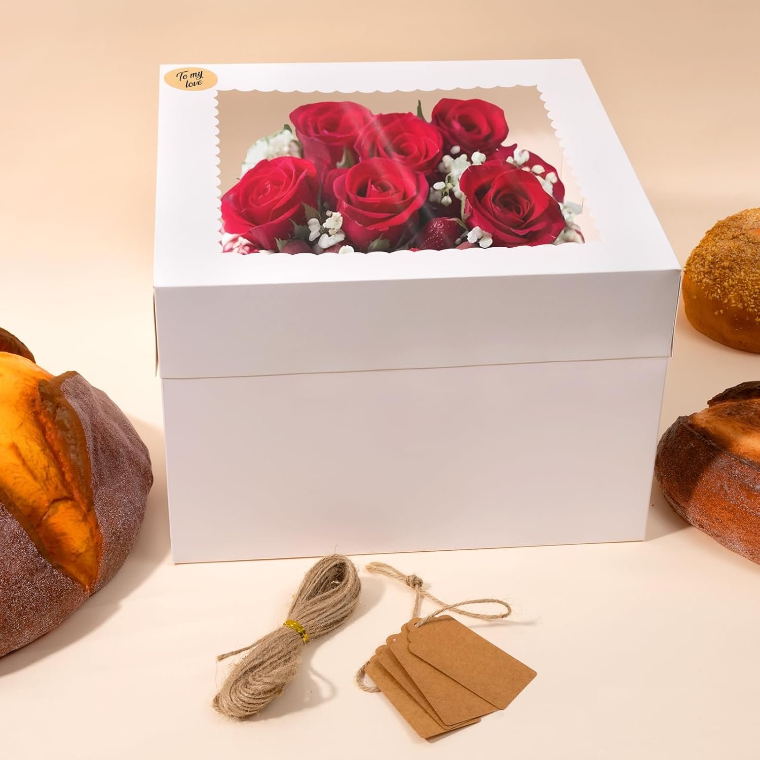 Grossiste 30 Boîtes à Gâteau en Carton 12x12x8 Pouces avec Fenêtre, Fournisseur de Boîtes à Gâteau pour Anniversaire, Mariage et Desserts Élevés, Logo Personnalisé Disponible en Vente en Gros