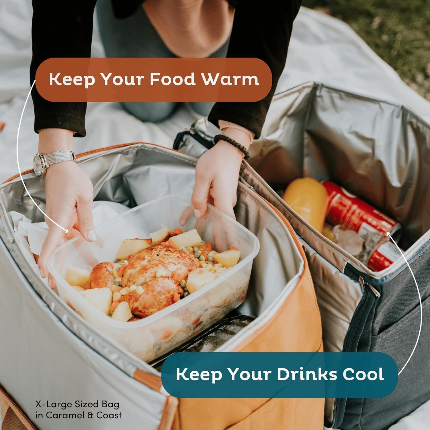 Grossiste Sac Isotherme Réutilisable XL – Sac de Courses Étanche et Isolé, Idéal pour Transporter Aliments Chauds et Froids avec Fermeture Éclair (Forêt) – Fabricant de Sacs de Magasin avec Logo Personnalisé