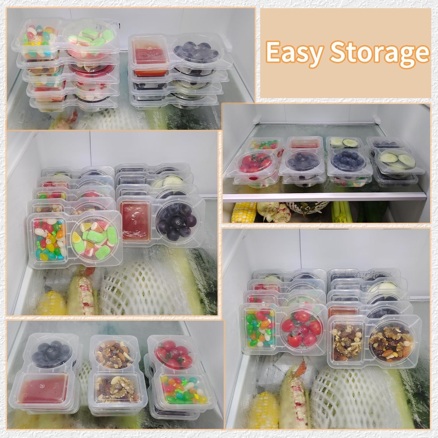 Grossiste conteneurs à snacks 20 ensembles, contenant compartiments doubles pour sauces et salades, fournisseur de conteneurs en plastique avec couvercle, vente en gros pour aliments à emporter.