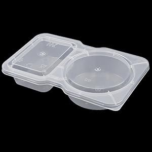 Grossiste conteneurs à snacks 20 ensembles, contenant compartiments doubles pour sauces et salades, fournisseur de conteneurs en plastique avec couvercle, vente en gros pour aliments à emporter.