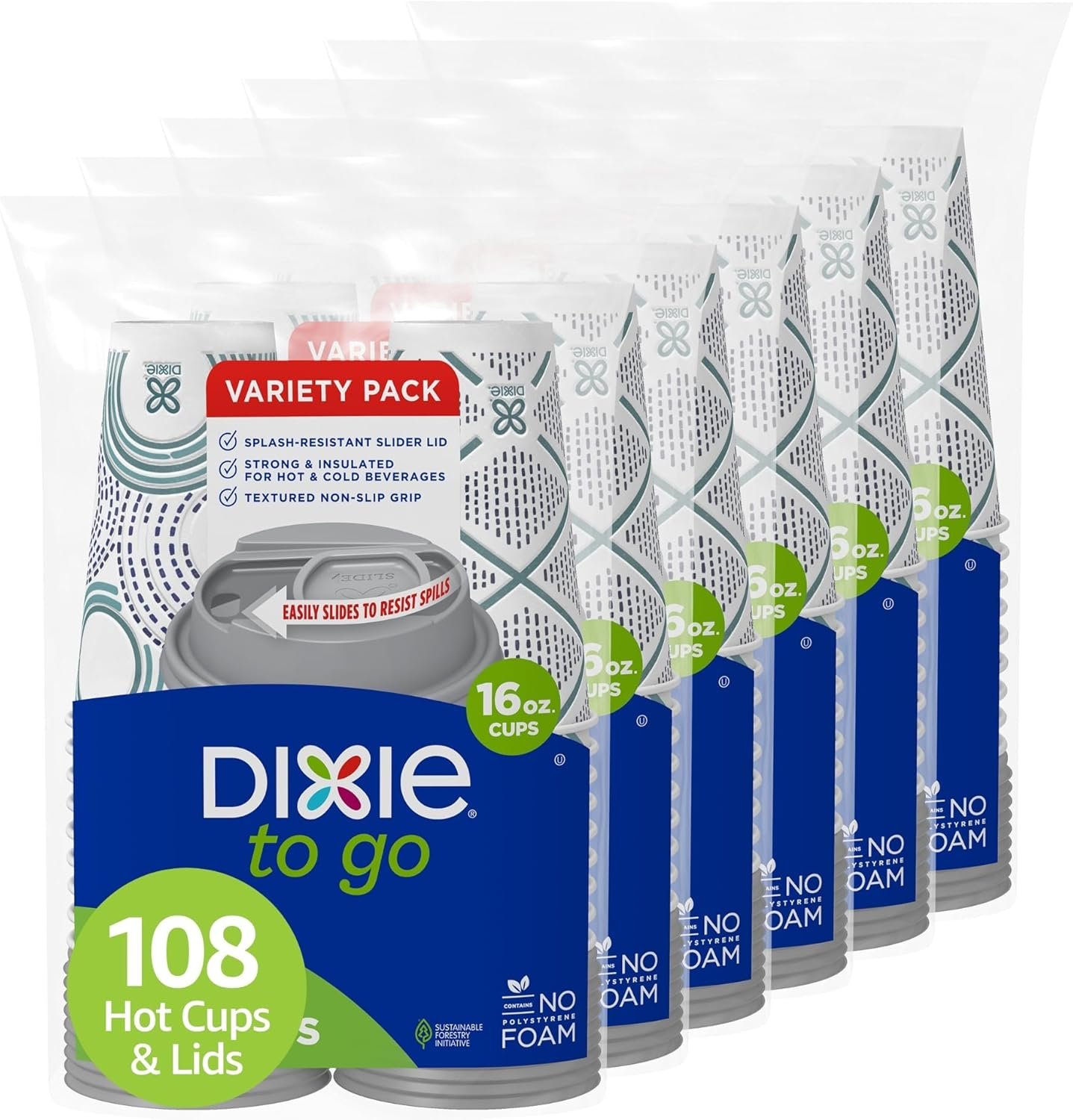 Grossiste gobelets en papier isolés à emporter 16 oz, 108 unités, pour boissons chaudes ou froides, logo personnalisé, fabricant de fournitures jetables.