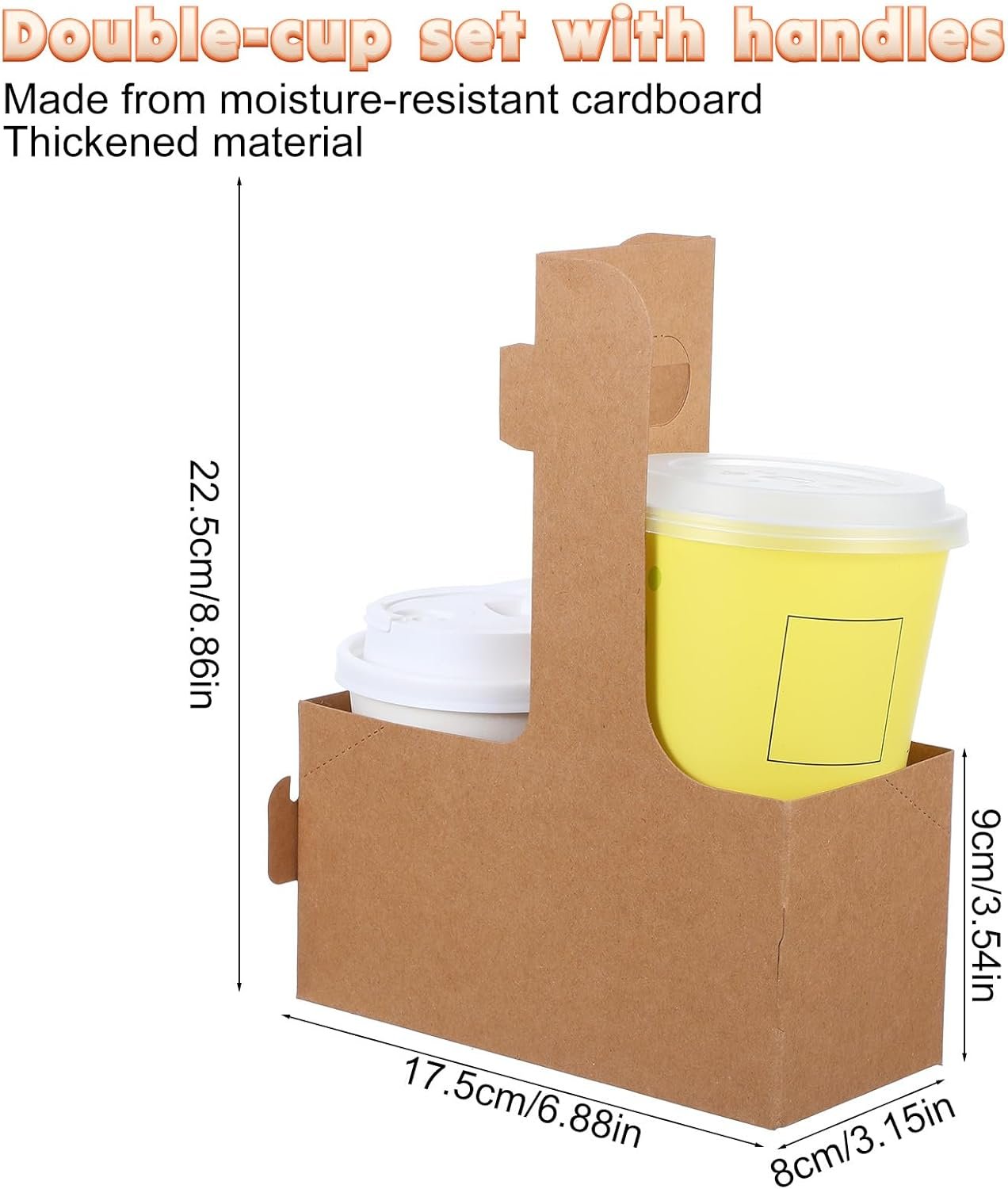Grossiste Support de Boissons en Papier Carton - Porte-gobelets jetable pour 2 ou 4 tasses, idéal pour boissons froides et chaudes, Café, OEM, Vente en Gros de 100 unités avec poignées.
