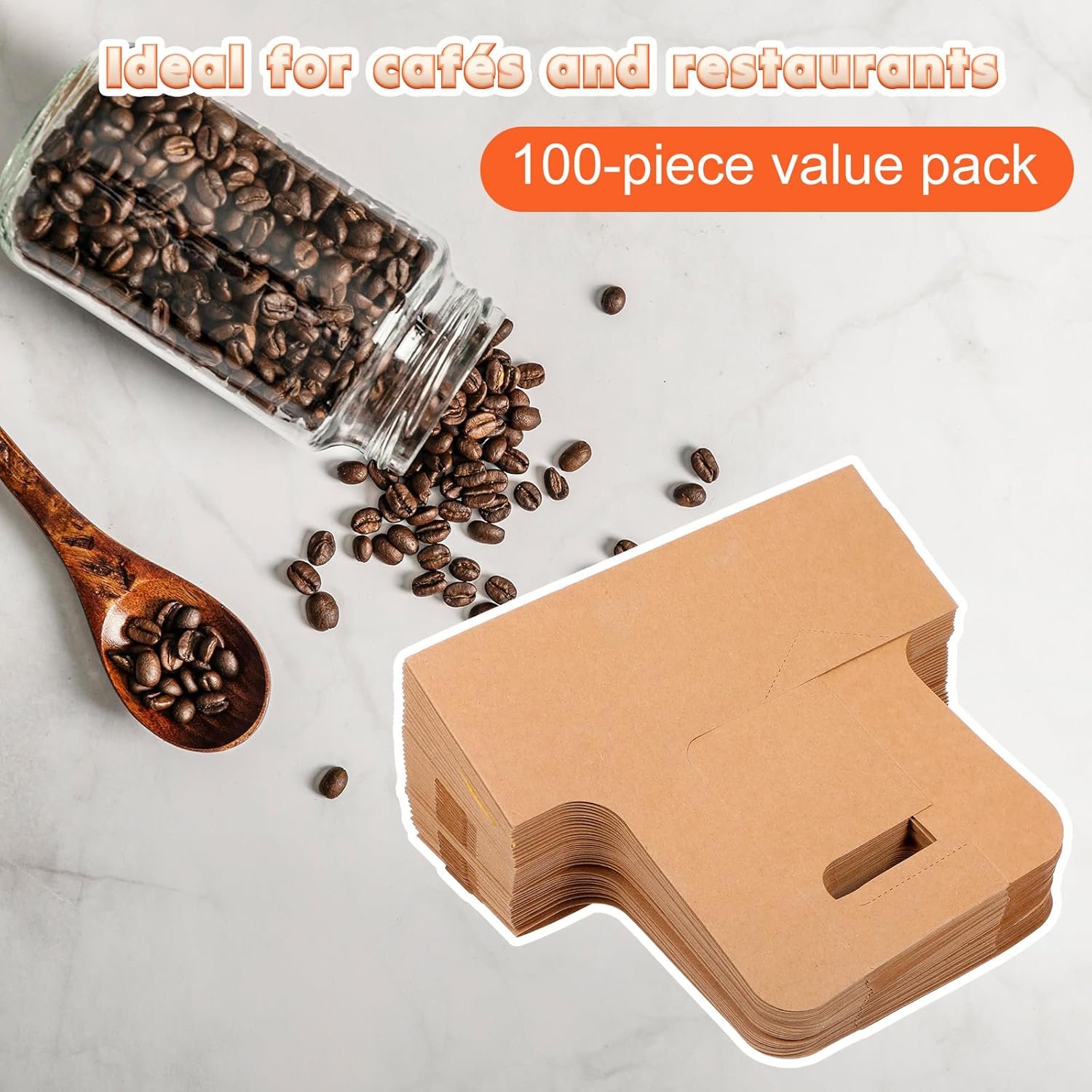 Grossiste Support de Boissons en Papier Carton - Porte-gobelets jetable pour 2 ou 4 tasses, idéal pour boissons froides et chaudes, Café, OEM, Vente en Gros de 100 unités avec poignées.