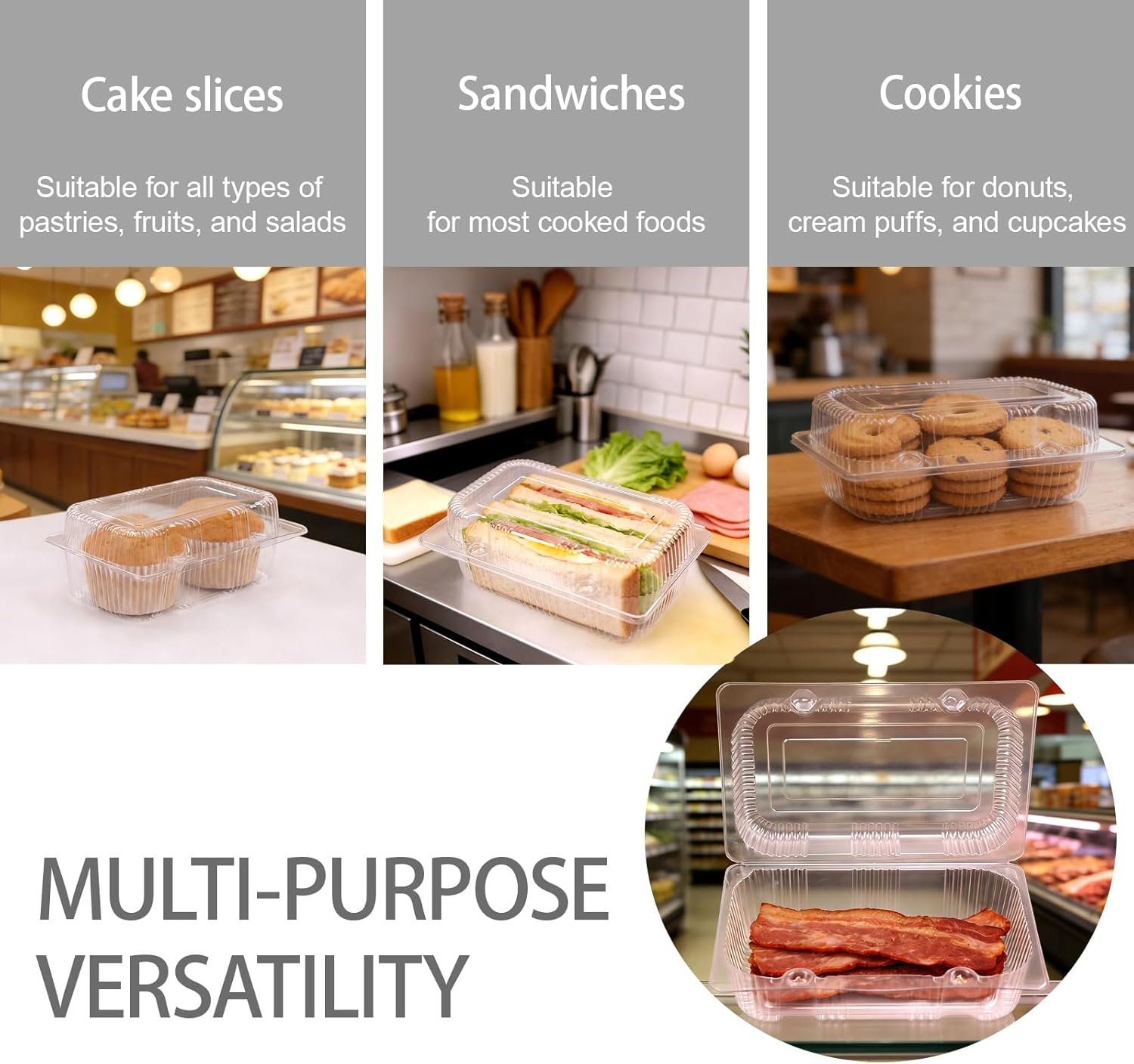 Grossiste contenant alimentaire en plastique transparent, 200PCS, 7.28x4.72x2.5 pouces, OEM en Vrac pour dessert, café, fruits, salades, et sandwichs. Grossiste contenant alimentaire en plastique transparent, 200PCS, 7.28x4.72x2.5 pouces, OEM en Vrac pour dessert, café, fruits, salades, et sandwichs.