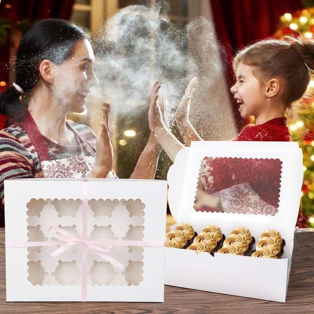 Grossiste en emballages alimentaires, boîtes à cupcakes de 6 pièces pour 12 cupcakes standards, inserts et fenêtres inclus, OEM des porte-gâteaux pour muffins et pâtisseries, fournisseur de produits de qualité.