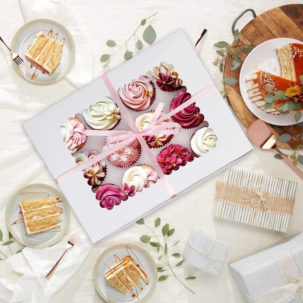 Grossiste en emballages alimentaires, boîtes à cupcakes de 6 pièces pour 12 cupcakes standards, inserts et fenêtres inclus, OEM des porte-gâteaux pour muffins et pâtisseries, fournisseur de produits de qualité.