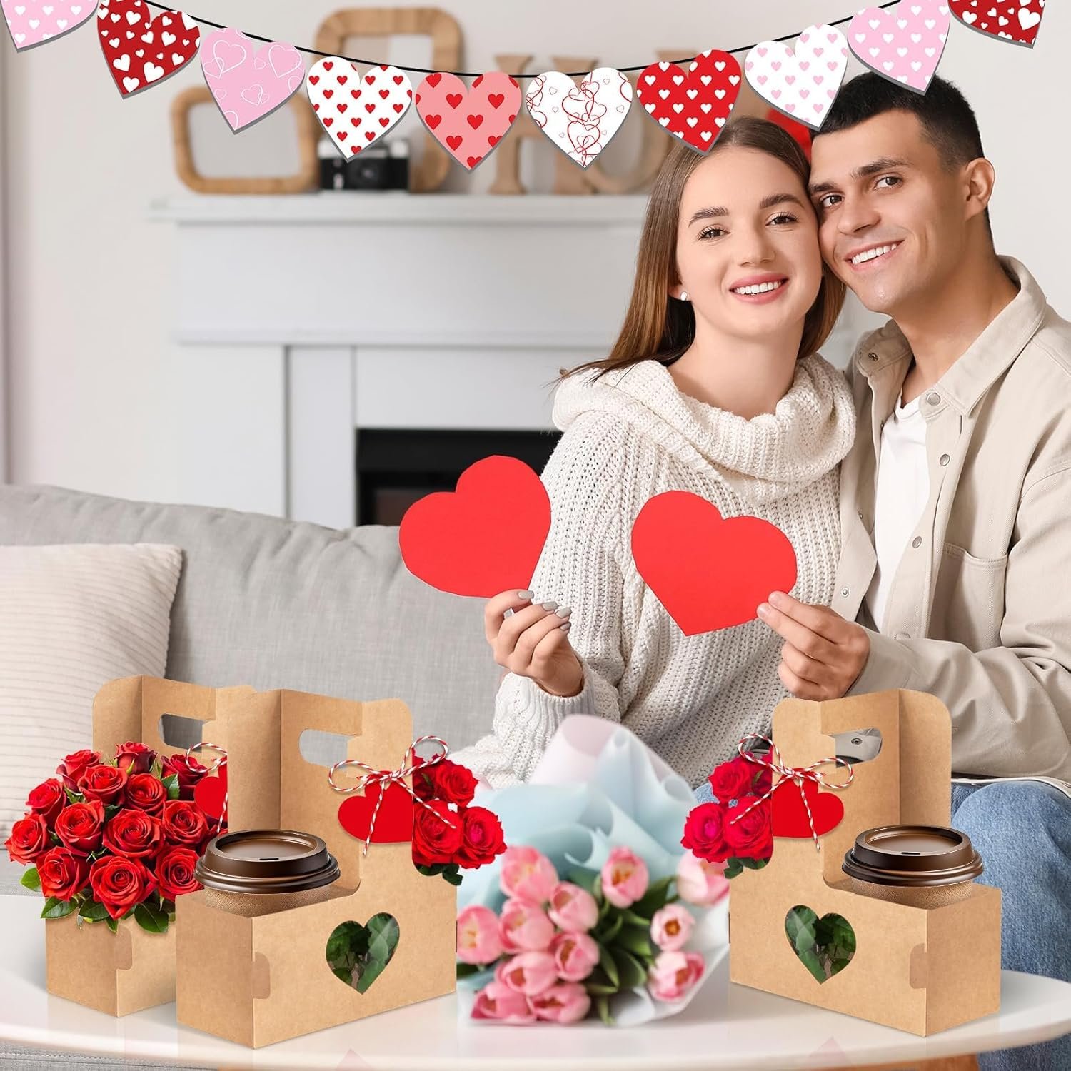 Grossiste 24 Pcs Sac à Cadeaux en Papier avec Poignée pour Bouquet de Fleurs, Logo Personnalisé, Fabricant de Porte-Boissons Jetables pour Saint-Valentin et Anniversaires Grossiste 24 Pcs Sac à Cadeaux en Papier avec Poignée pour Bouquet de Fleurs, Logo Personnalisé, Fabricant de Porte-Boissons Jetables pour Saint-Valentin et Anniversaires