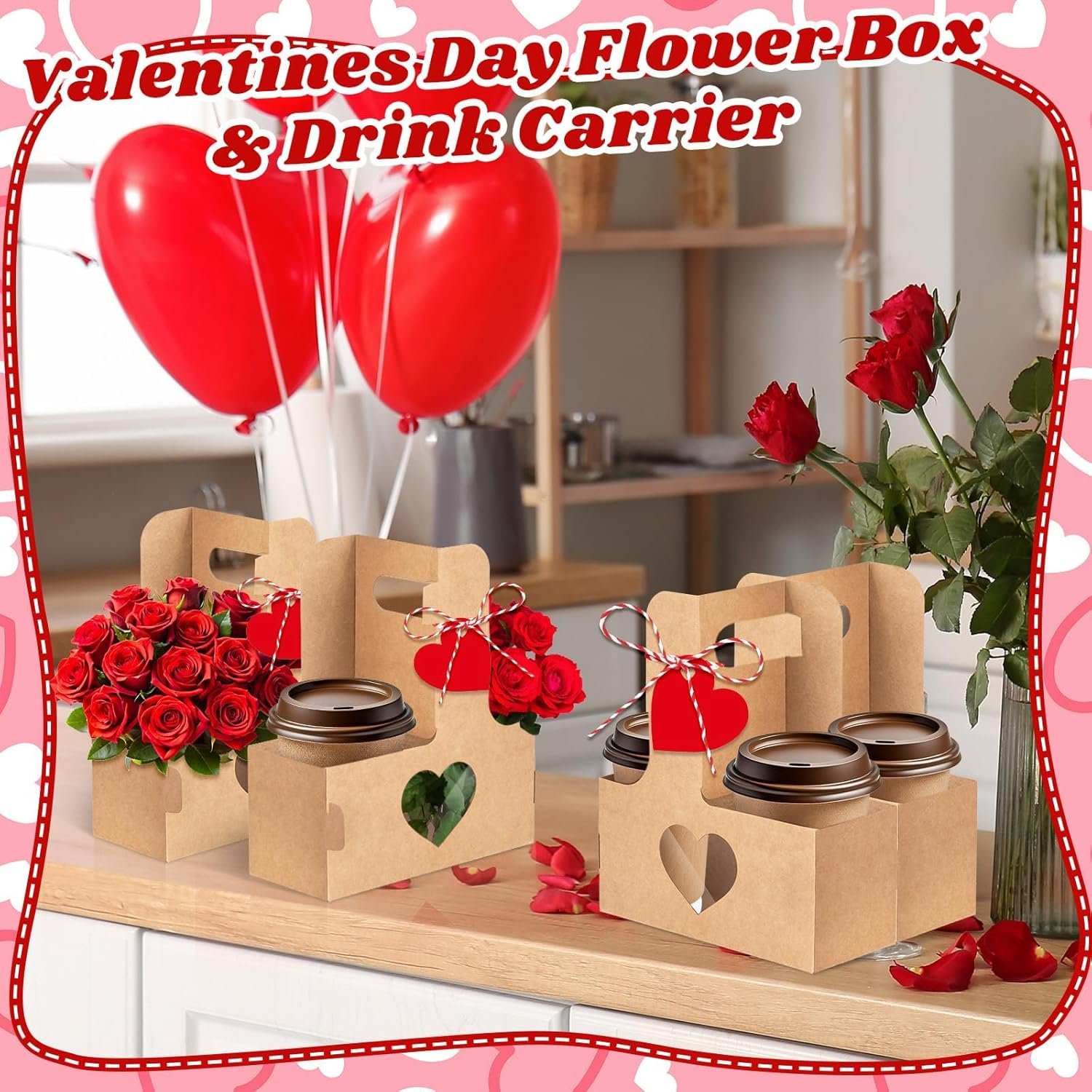 Grossiste 24 Pcs Sac à Cadeaux en Papier avec Poignée pour Bouquet de Fleurs, Logo Personnalisé, Fabricant de Porte-Boissons Jetables pour Saint-Valentin et Anniversaires Grossiste 24 Pcs Sac à Cadeaux en Papier avec Poignée pour Bouquet de Fleurs, Logo Personnalisé, Fabricant de Porte-Boissons Jetables pour Saint-Valentin et Anniversaires