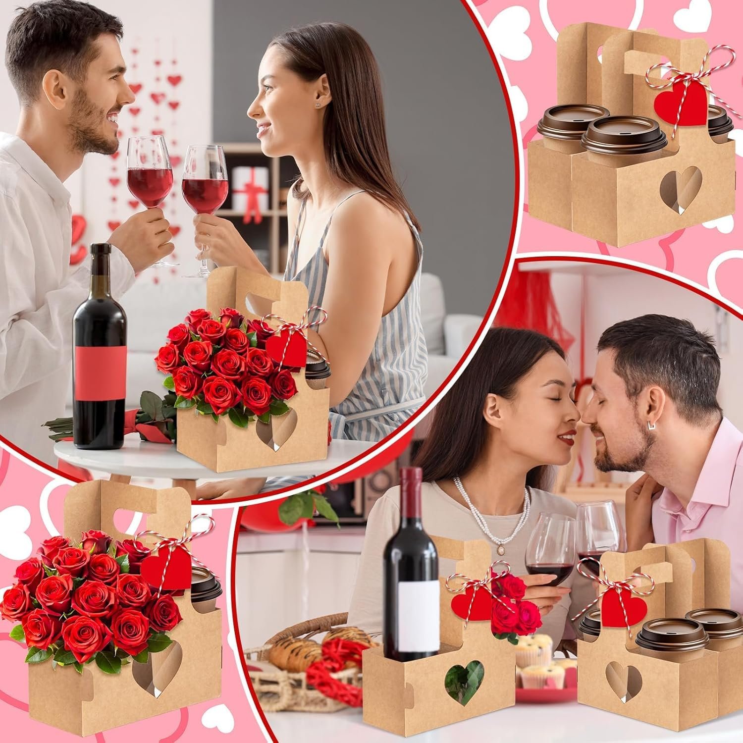 Grossiste 24 Pcs Sac à Cadeaux en Papier avec Poignée pour Bouquet de Fleurs, Logo Personnalisé, Fabricant de Porte-Boissons Jetables pour Saint-Valentin et Anniversaires Grossiste 24 Pcs Sac à Cadeaux en Papier avec Poignée pour Bouquet de Fleurs, Logo Personnalisé, Fabricant de Porte-Boissons Jetables pour Saint-Valentin et Anniversaires