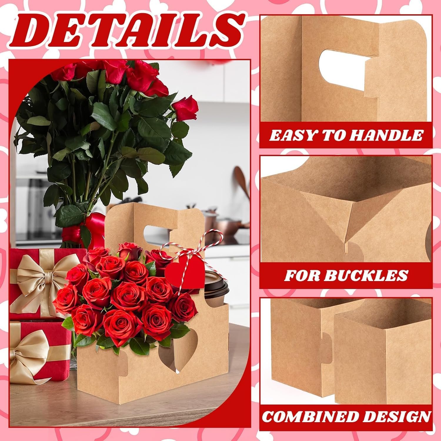 Grossiste 24 Pcs Sac à Cadeaux en Papier avec Poignée pour Bouquet de Fleurs, Logo Personnalisé, Fabricant de Porte-Boissons Jetables pour Saint-Valentin et Anniversaires Grossiste 24 Pcs Sac à Cadeaux en Papier avec Poignée pour Bouquet de Fleurs, Logo Personnalisé, Fabricant de Porte-Boissons Jetables pour Saint-Valentin et Anniversaires