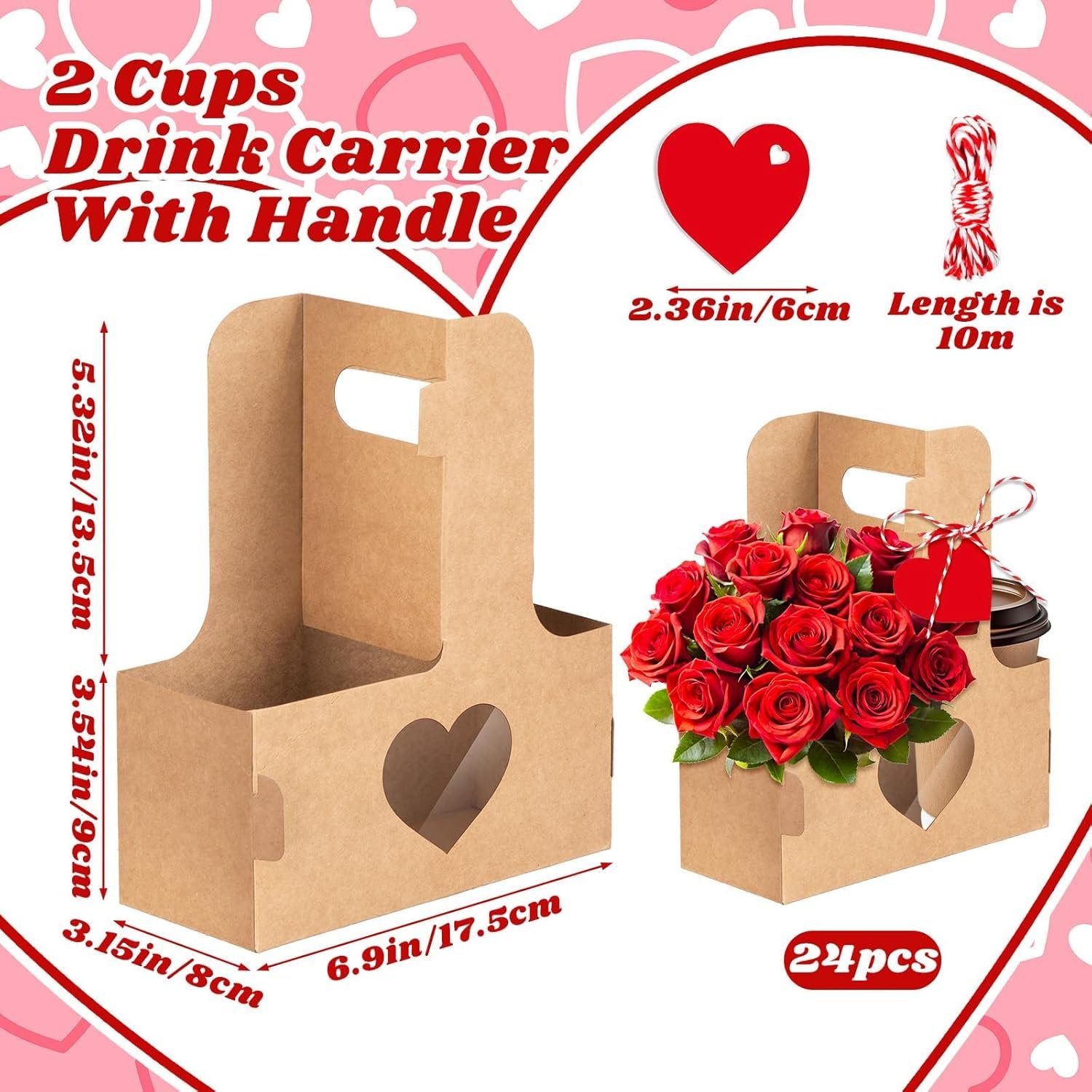 Grossiste 24 Pcs Sac à Cadeaux en Papier avec Poignée pour Bouquet de Fleurs, Logo Personnalisé, Fabricant de Porte-Boissons Jetables pour Saint-Valentin et Anniversaires Grossiste 24 Pcs Sac à Cadeaux en Papier avec Poignée pour Bouquet de Fleurs, Logo Personnalisé, Fabricant de Porte-Boissons Jetables pour Saint-Valentin et Anniversaires