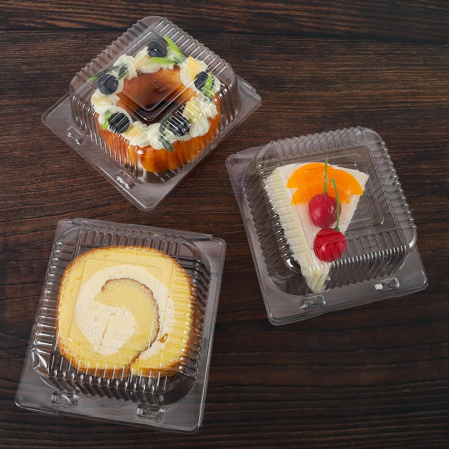 Clamart de Nourriture en Vrac 50 Pack Conteneurs Plastiques Transparants à Charnière 4 x 4 Pouces, Fournisseur OEM, Tray pour Burgers, Sandwichs, Cookies