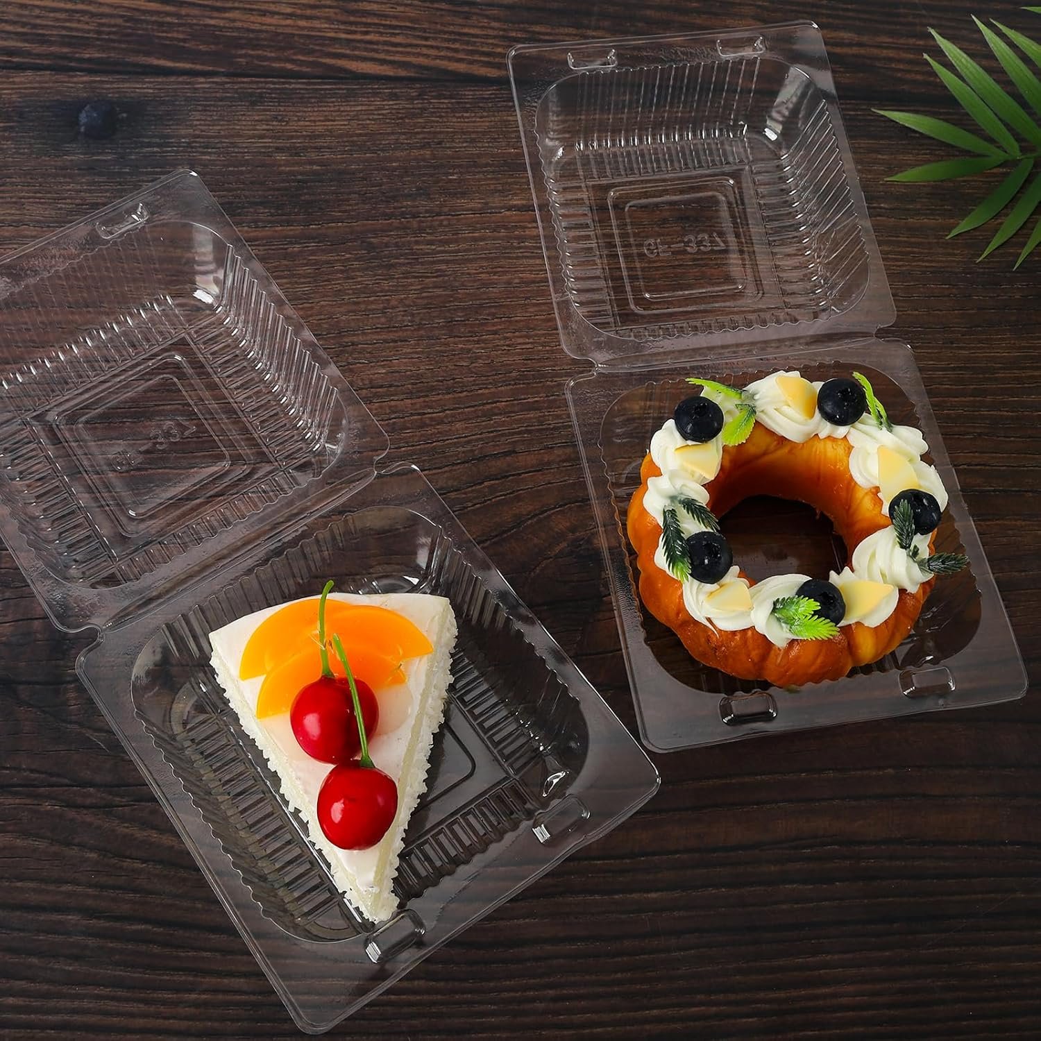 Clamart de Nourriture en Vrac 50 Pack Conteneurs Plastiques Transparants à Charnière 4 x 4 Pouces, Fournisseur OEM, Tray pour Burgers, Sandwichs, Cookies