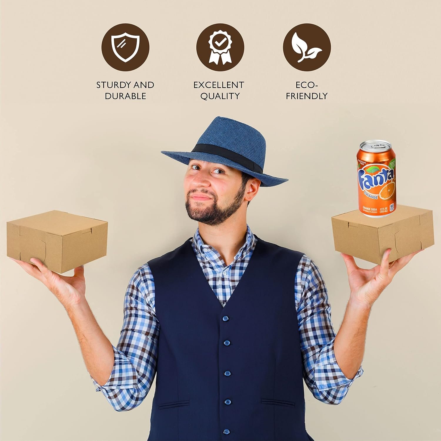 Grossiste en Vrac Boîtes à Pâtisserie Kraft 25 Pack 6 x 6 x 3 Pouces, Boîtes à Desserts en Carton pour Cupcakes, Chocolats, Beignets, Macarons - OEM Boîtes à Gâteaux Écologiques Fabriquées par Fabricant Local.