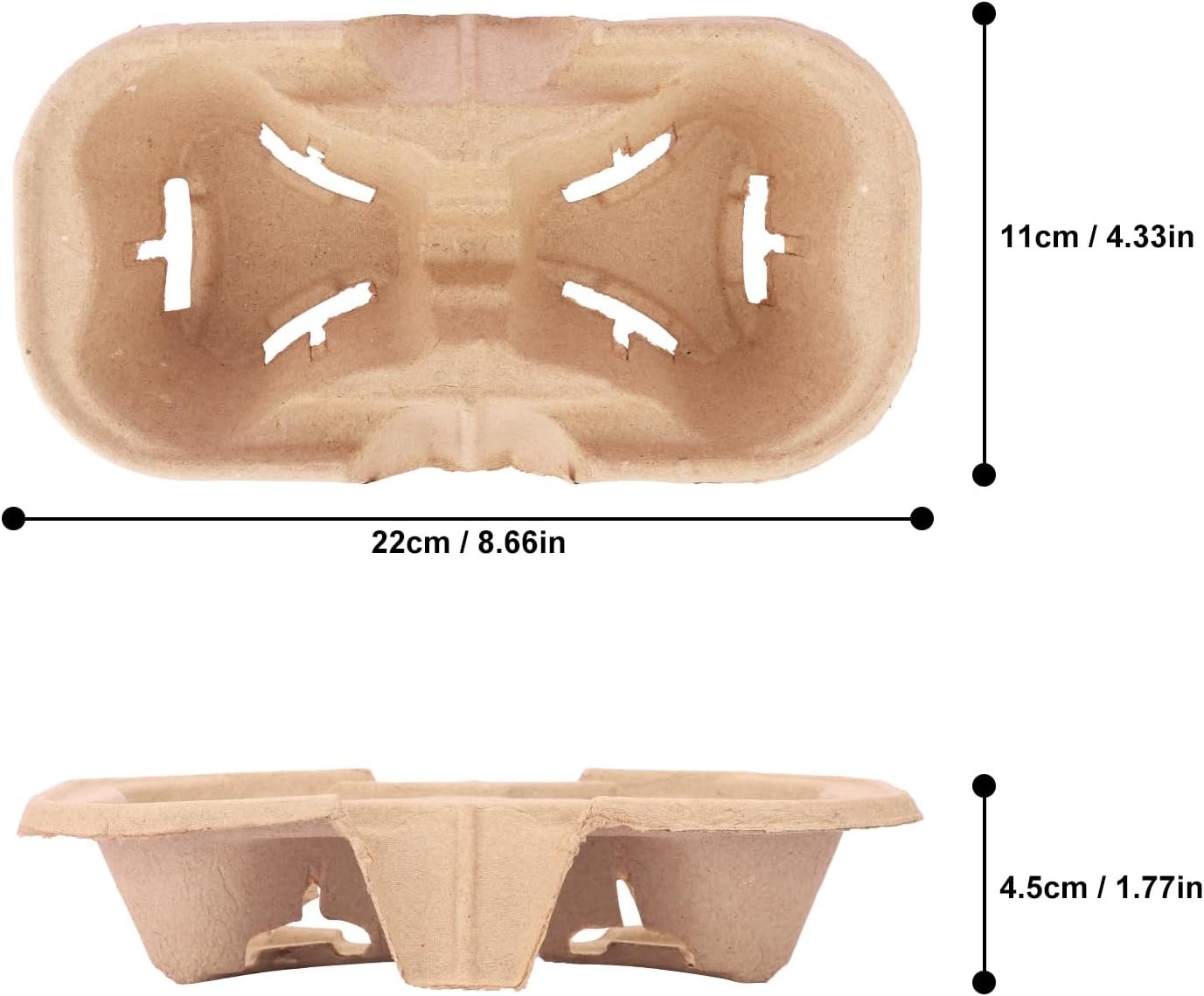 Grossiste 100 Pack de porte-gobelets jetables écologiques pour deux gobelets, fabricant de porte-gobelets pour boissons chaudes et froides, logo personnalisé disponible.