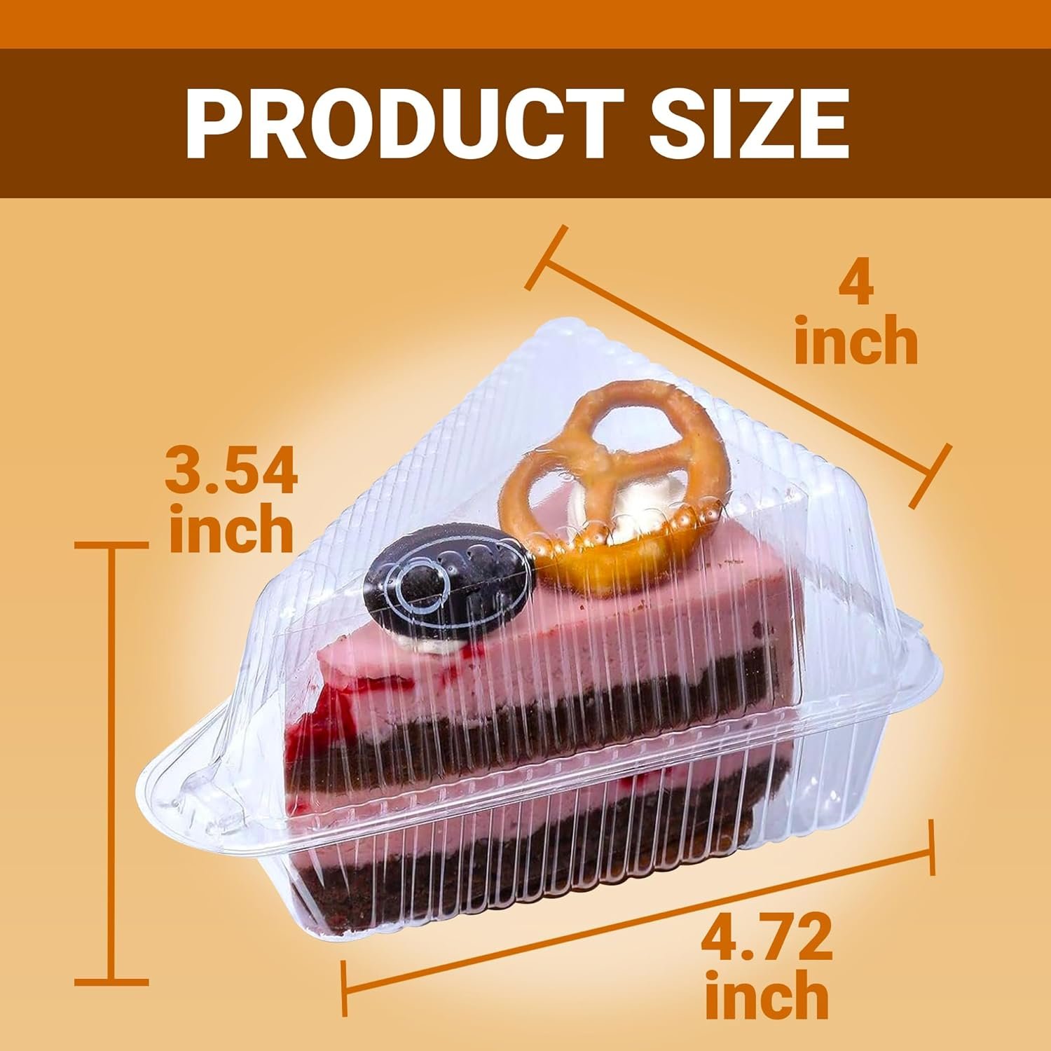 Grossiste 50 Pcs Conteneurs à Tranches de Gâteau avec Couvercle, Boîtes Triangle Transparentes en Plastique Jetables pour Cheesecake, Flan, Cupcake, Dessert - Marque Blanche et Vente en Gros pour Emporter