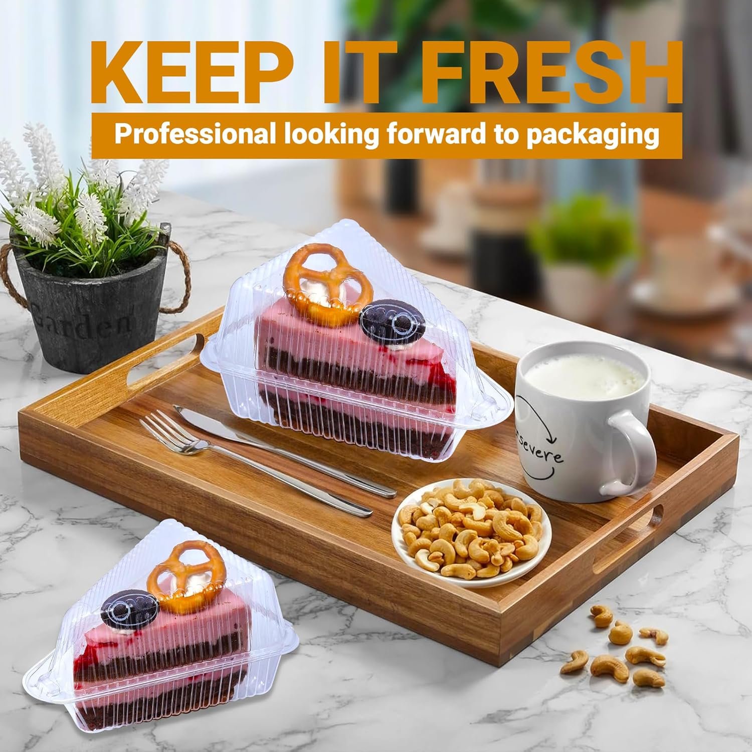 Grossiste 50 Pcs Conteneurs à Tranches de Gâteau avec Couvercle, Boîtes Triangle Transparentes en Plastique Jetables pour Cheesecake, Flan, Cupcake, Dessert - Marque Blanche et Vente en Gros pour Emporter