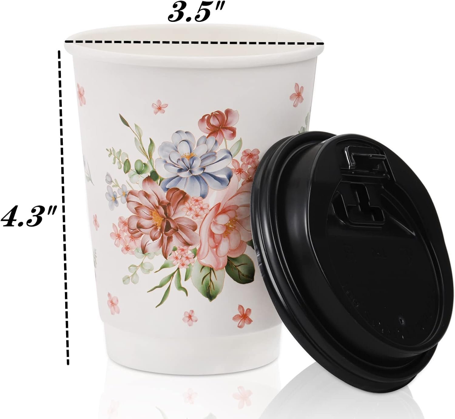 Grossiste en Vrac, Gobelets à Café Jetables 12 Oz avec 100 Couvercles, Cups pour Boissons Chaudes Isolées, Personnalisation de Logo pour Réceptions de Mariage et Café Glacé.
