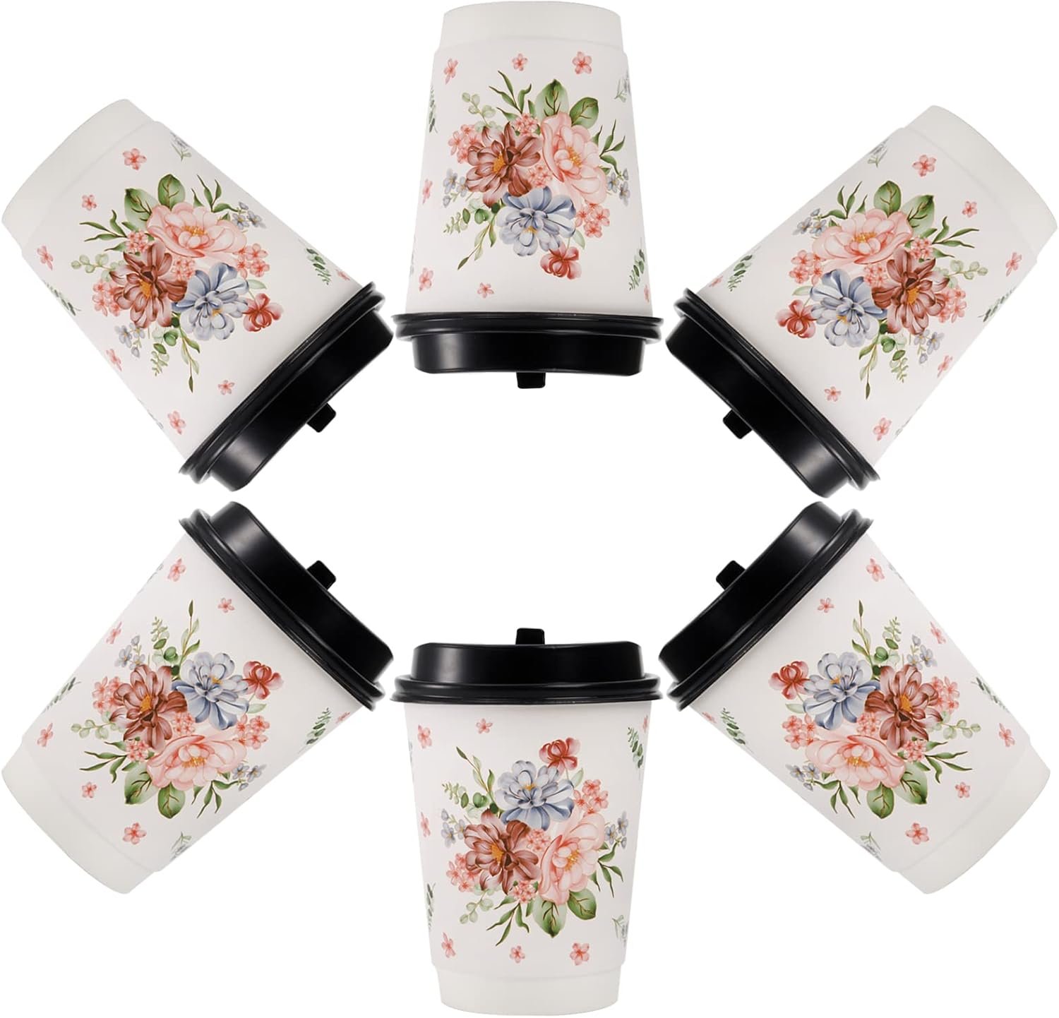 Grossiste en Vrac, Gobelets à Café Jetables 12 Oz avec 100 Couvercles, Cups pour Boissons Chaudes Isolées, Personnalisation de Logo pour Réceptions de Mariage et Café Glacé.